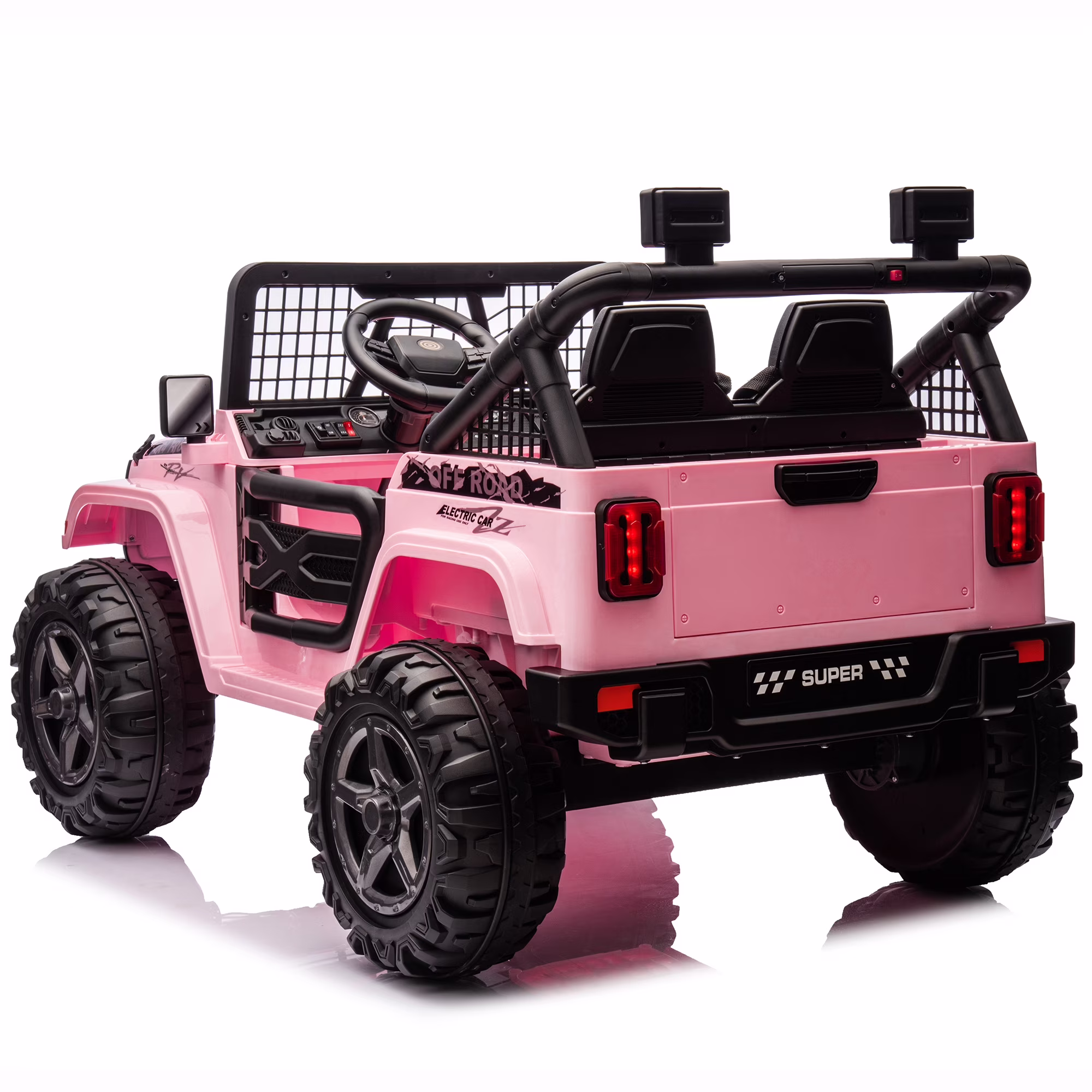 Joyracer 800W 24 Volt Ride on Toys for Big Kids, 4WD/2WD Switchable, 2 Seater Ride on Truck Car w/ Remote Control, Power Car Wheels, 3 Speeds, Spring Suspension, Bluetooth Music, Pink - Image 5
