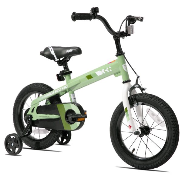 JOYSTAR 14 Inch Kids Bike with Training Wheels & Handbrake for Ages 3-5 Years Old Boys and Girls, Green