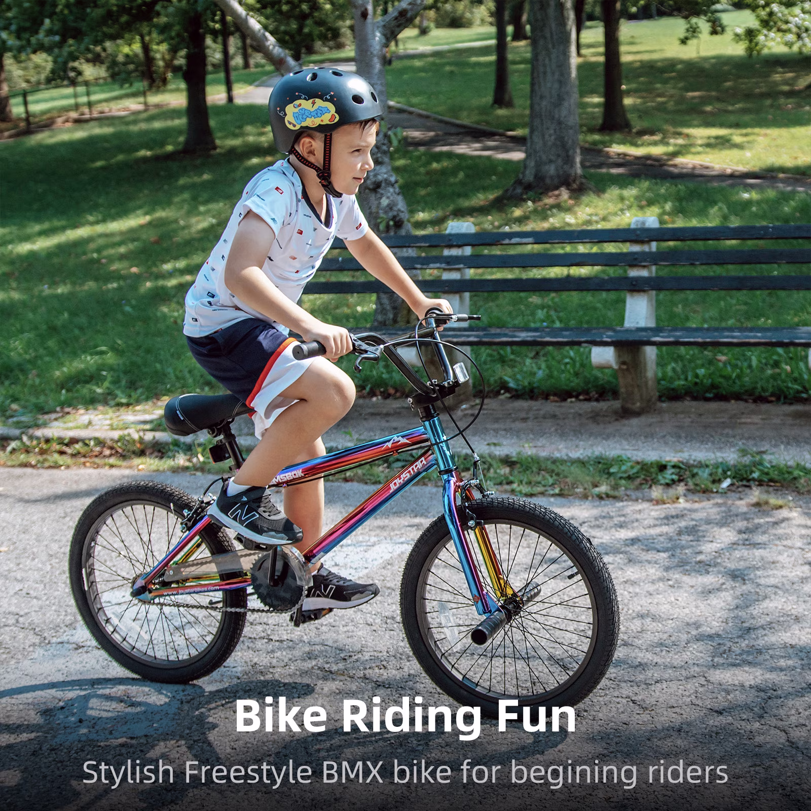 JOYSTAR 20 Inch Kids BMX Bike for Boys & Girls Ages 6-10 | Freestyle Beginner Bicycle with Dual Hand Brakes & 2 Pegs| 20" Kids Bike - Image 4