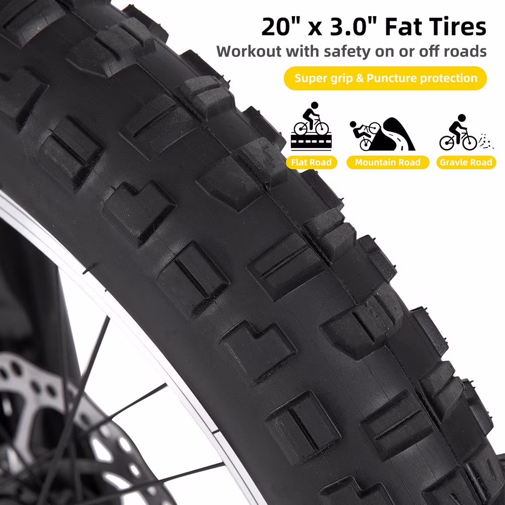 JOYSTAR 20 Inch Mountain Bike for Kids Ages 7-12 Year Old, 3-Inch Wide Knobby Tires, 7 Speed Shimano Drivetrain, Disc Brakes, Fat Tire Kids Bicycles for Boys Girls, Black - Image 3