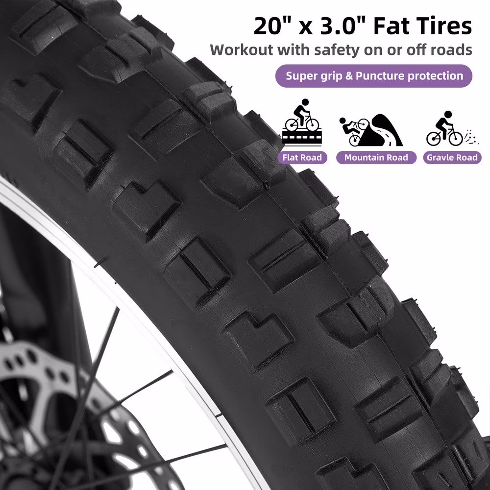 JOYSTAR 20 Inch Mountain Bike for Kids Ages 7-12 Year Old, 3-Inch Wide Knobby Tires, 7 Speed Shimano Drivetrain, Disc Brakes, Fat Tire Kids Bicycles for Boys Girls - Image 5