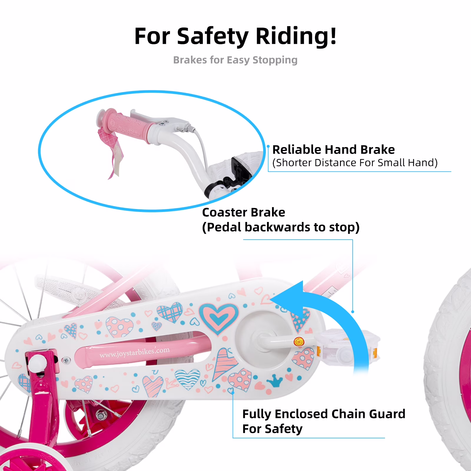 JOYSTAR Angel Girls Bike 16 Inch Kids Bike with Training Wheels for 4-7 Years Old Girls,Toddler Bicycle,Angel-pink - Image 3