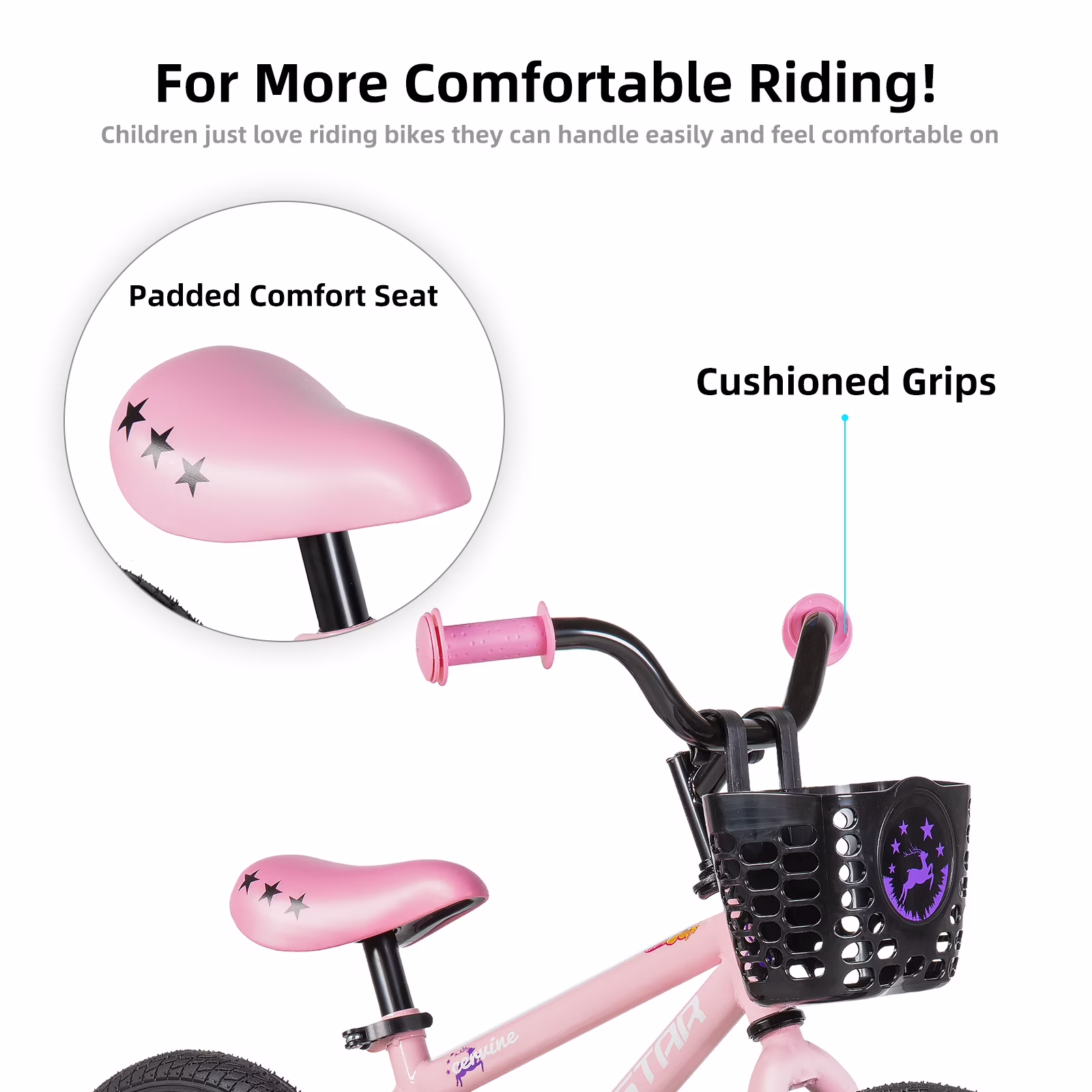 JOYSTAR Cervine 14 inch Kids Bike for Boys and Girls, Children Bicycle in Pink - Image 3