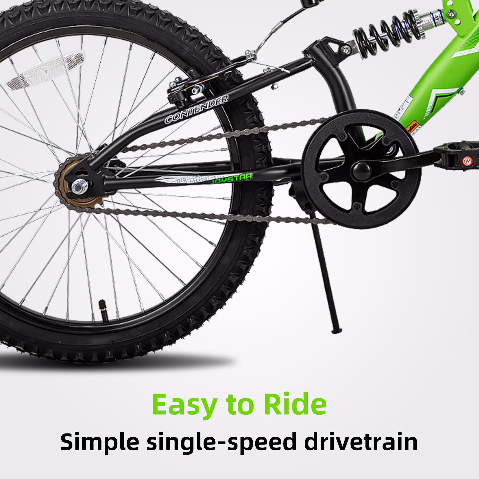 JOYSTAR Contender 20 inch Kids Bike for 7-13 Years Boys & Girls, Full Dual-Suspension Frame, Green - Image 4