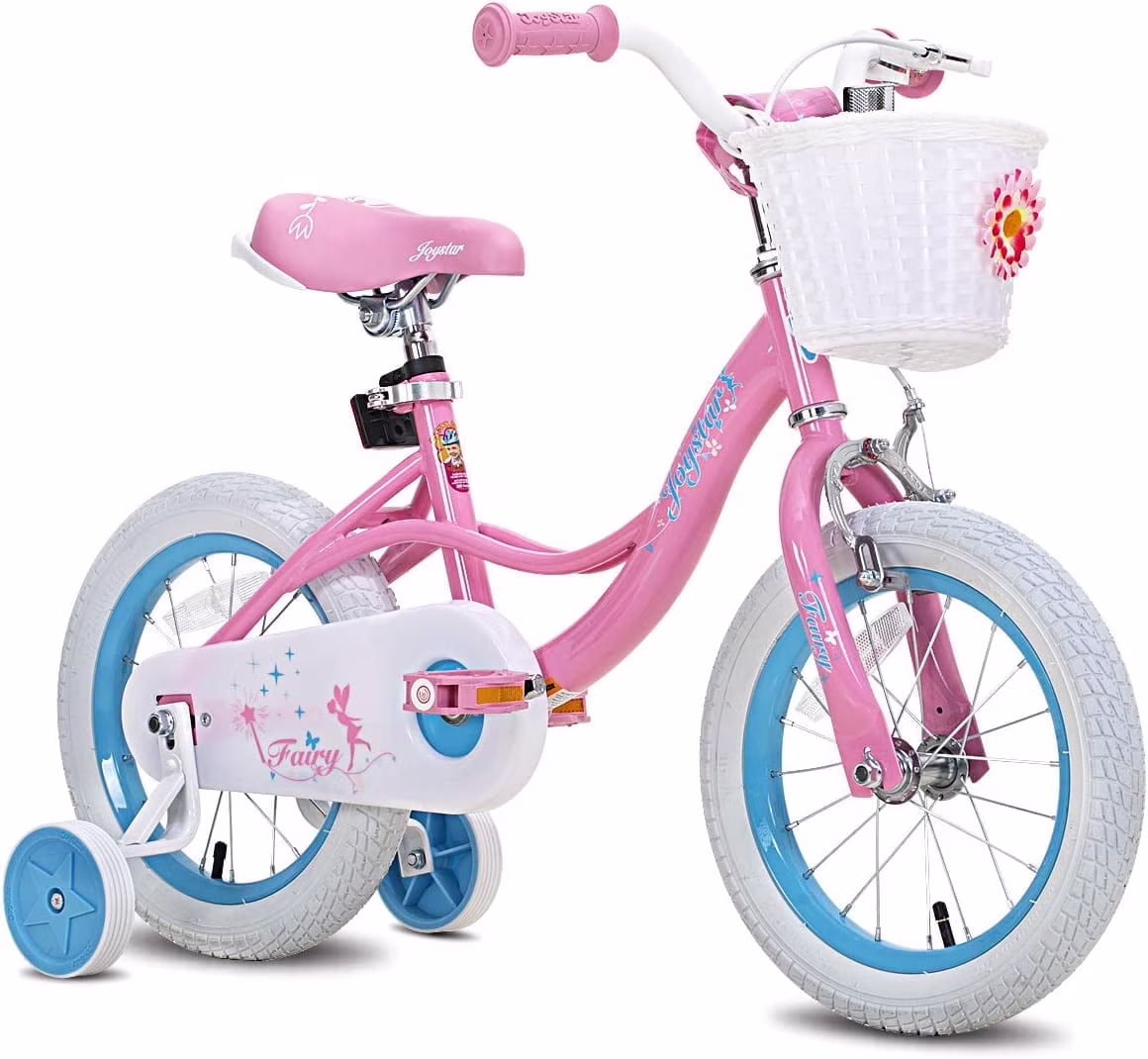 JOYSTAR Fairy Girls Bike for Toddlers and Kids Ages 3-5 Years Old Kids, 14 inch Wheels,Training Wheels Included,Pink