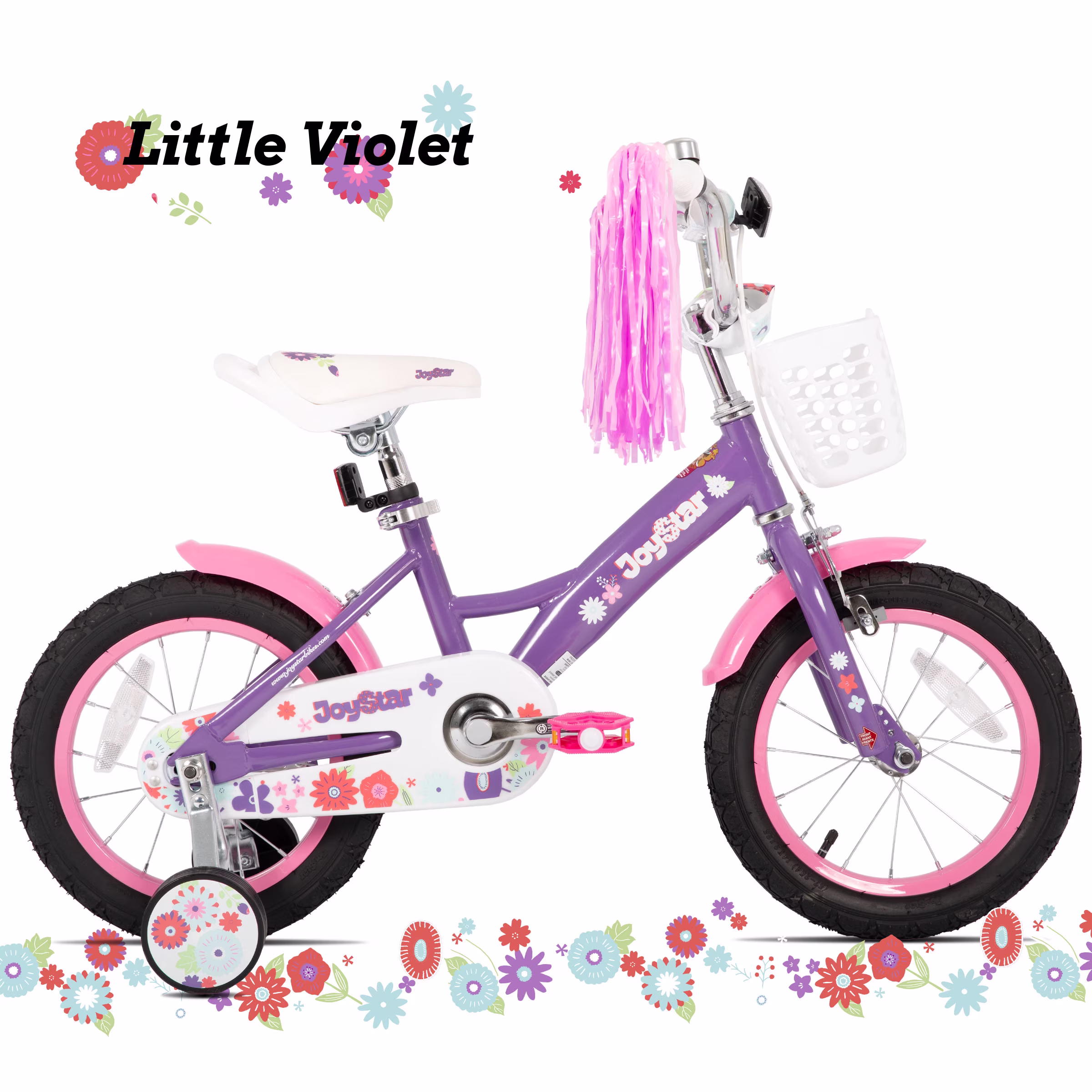 JOYSTAR Little Violet Kids Bike for Girls Ages 2-7 Years, 12 14 16 Inch Girls Bikes with Streamers, Multiple Colors - Image 5