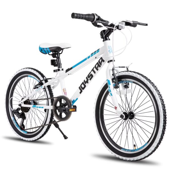 JOYSTAR Lubbock 20 24 Inch Kids Bike for Boys & Girls Ages 7-12 Years Hardtail Mountain Bike for Kids with 1-Speed/7-Speed Drivetrain, White Wall Knobby Tires, Kids' Bicycle