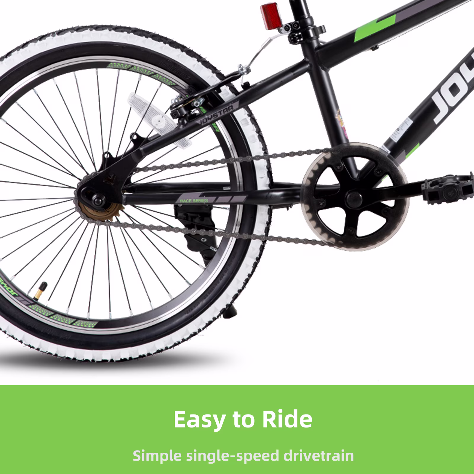 JOYSTAR Lubbock 20-Inch Hardtail Mountain Bike for Kids Ages 6-10, Black - Image 4