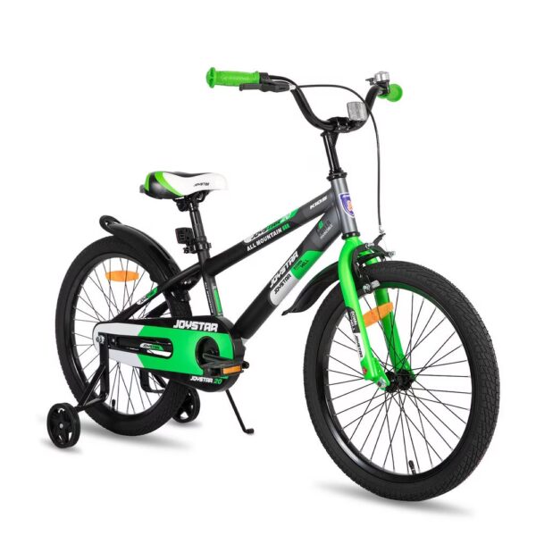 JOYSTAR New Berry Kids Bike, Ages 7-13, 20 Inch with Training Wheels, Green