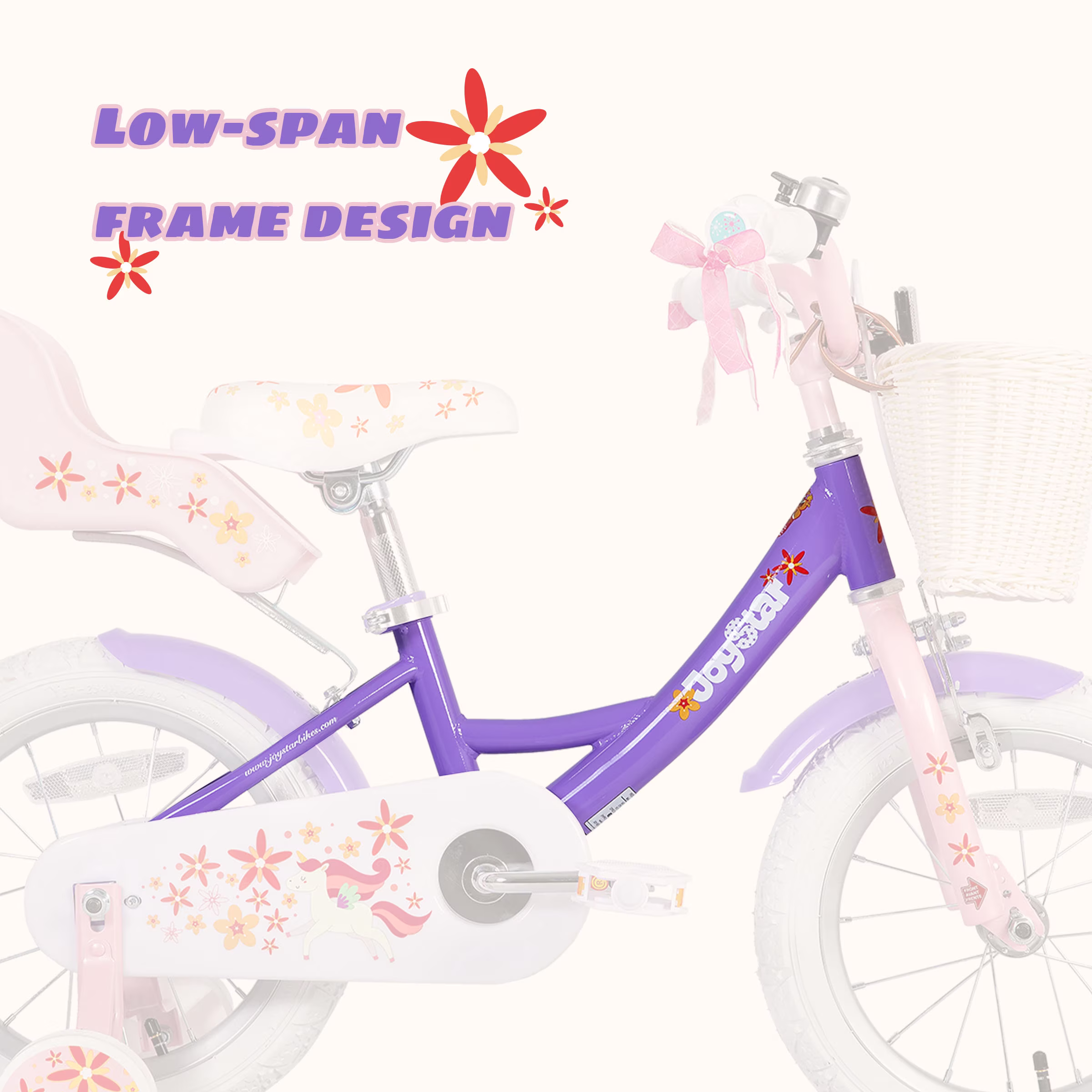 JOYSTAR Unicorn 14inch Girls' Bike, PurPle - Image 3