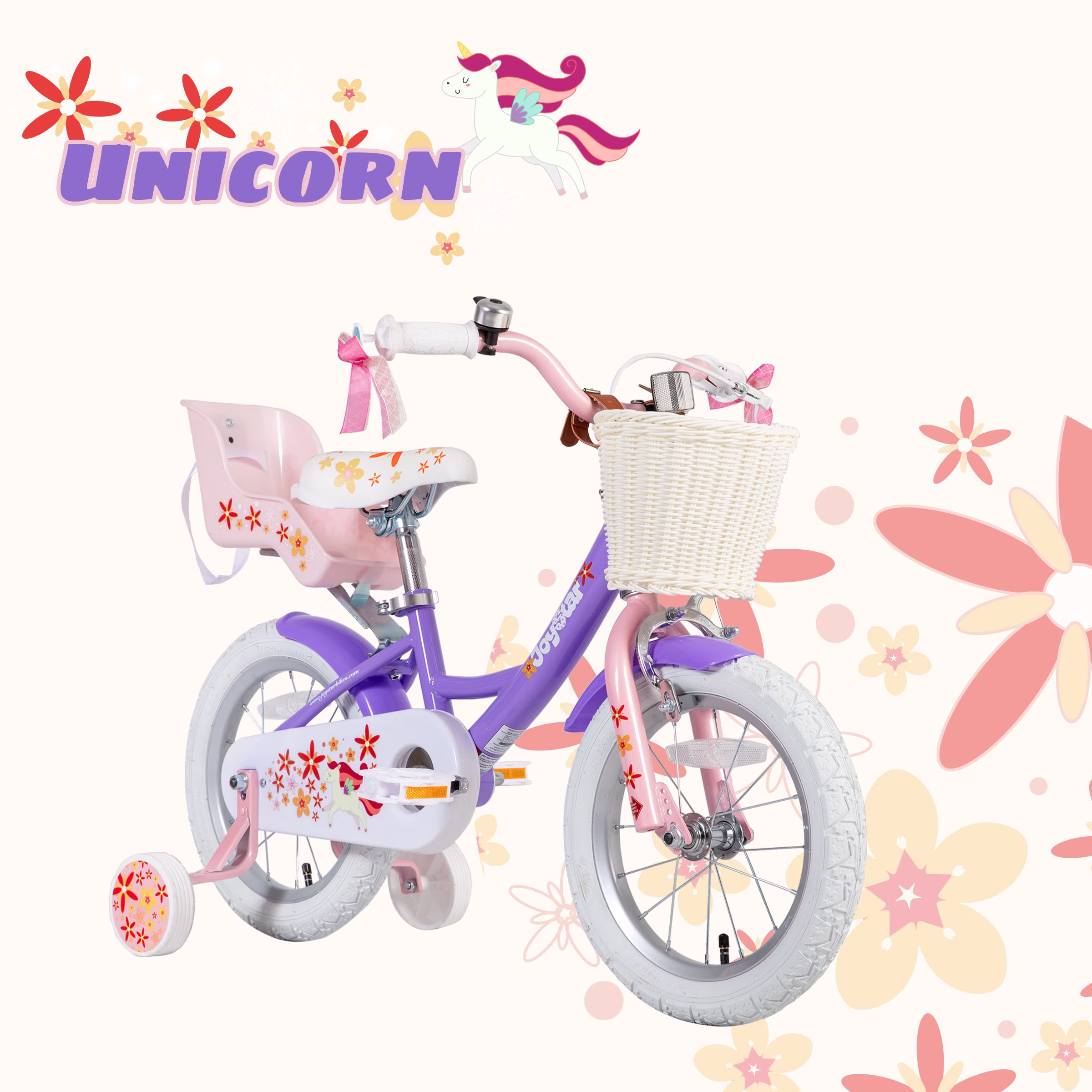 JOYSTAR Unicorn 14inch Girls' Bike, PurPle - Image 5