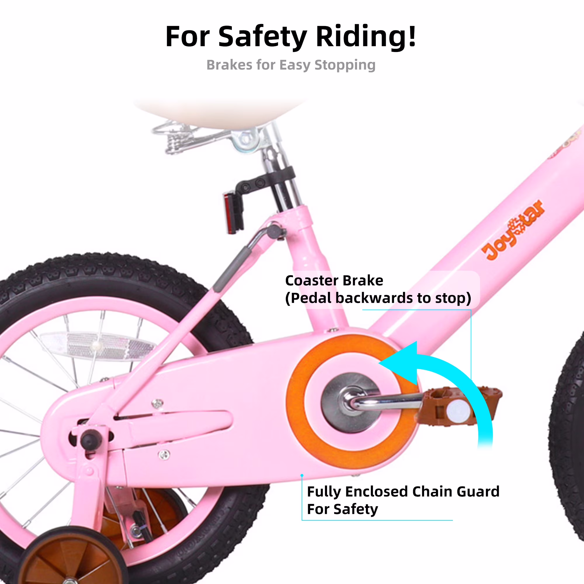JOYSTAR Vintage Kids Bike with Basket & Training Wheels,12 14 16 20 24 Inch Kids Bike for 2-14 Years Old Girls & Boys, Pink - Image 5