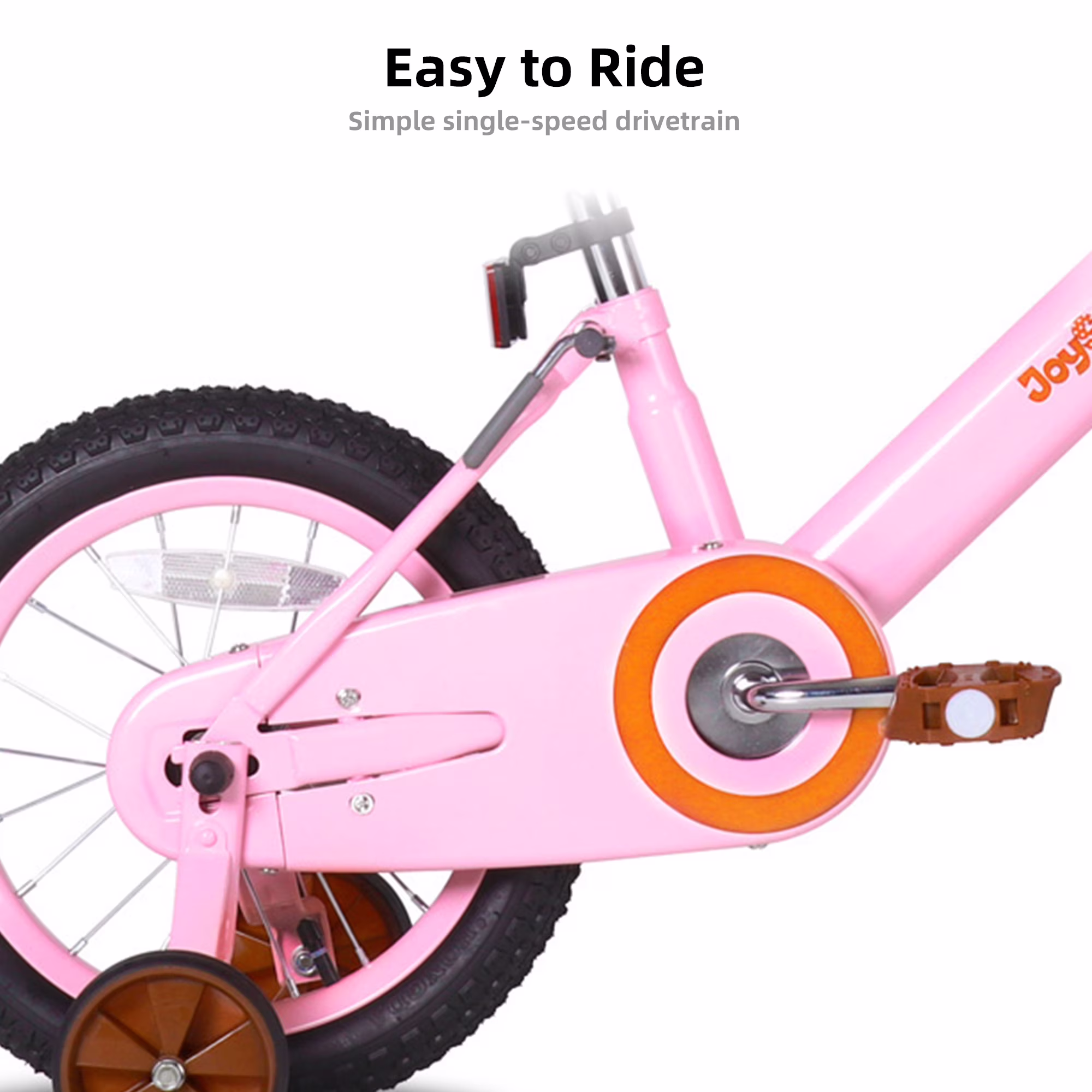 JOYSTAR Vintage Kids Bike with Basket & Training Wheels,12 14 16 20 24 Inch Kids Bike for 2-14 Years Old Girls & Boys, Pink - Image 4