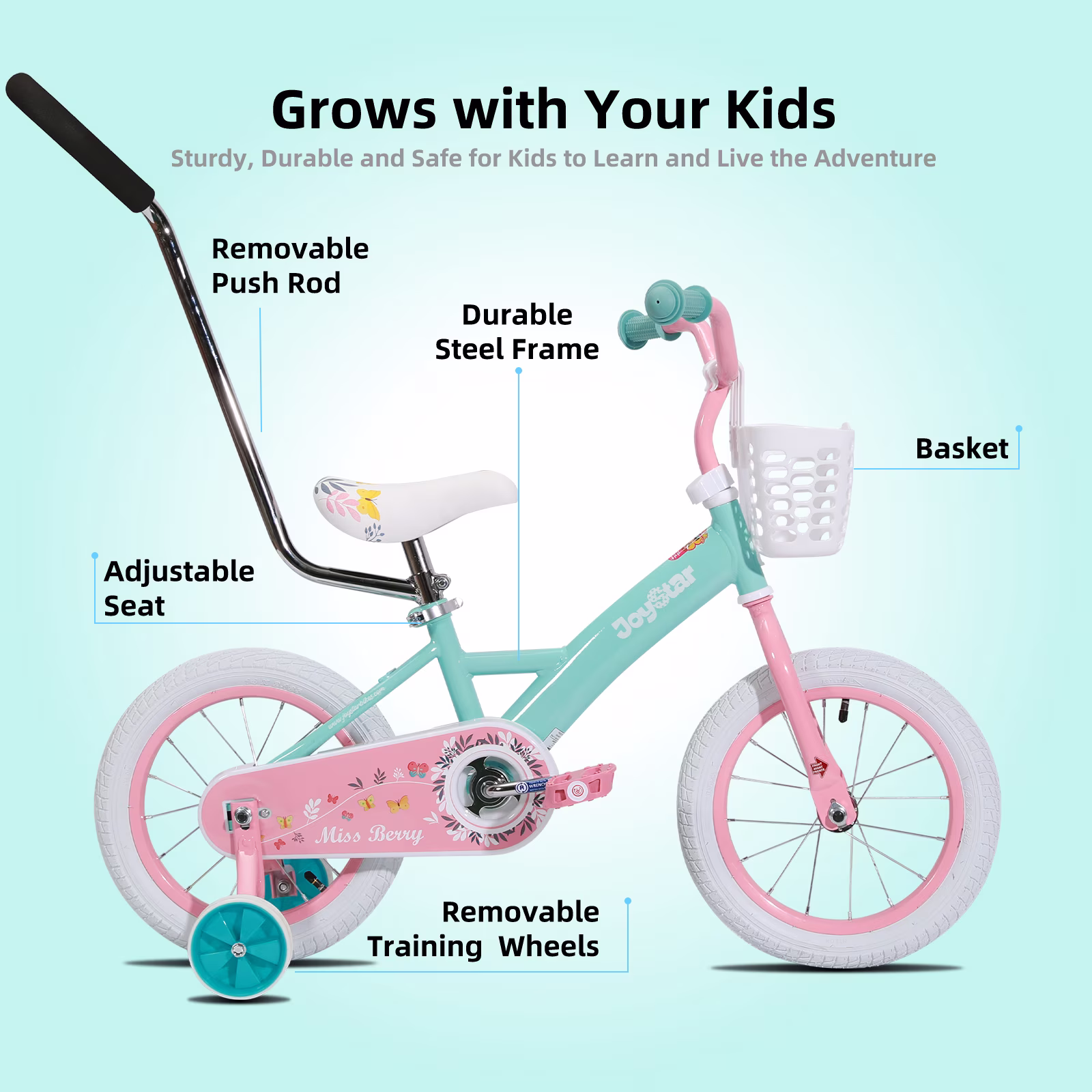 JOYSTAR Voyager 16 Inch Kids Bike for Boys and Girls, Green - Image 2