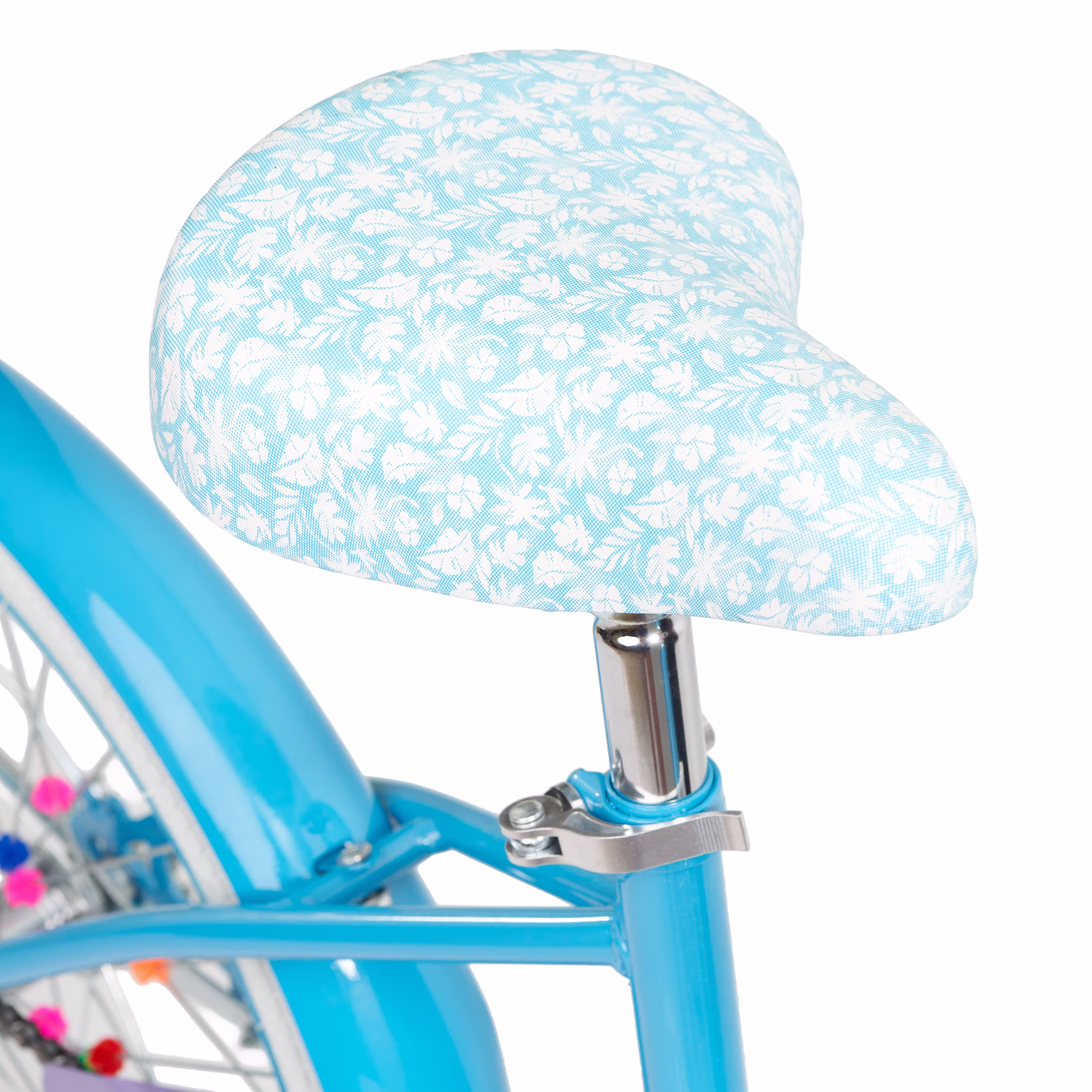 Justice Coastline Classics 20” Blue Glitter Cruiser Kids’ Bike with Spoke Charms & Bike Pouch - Image 4