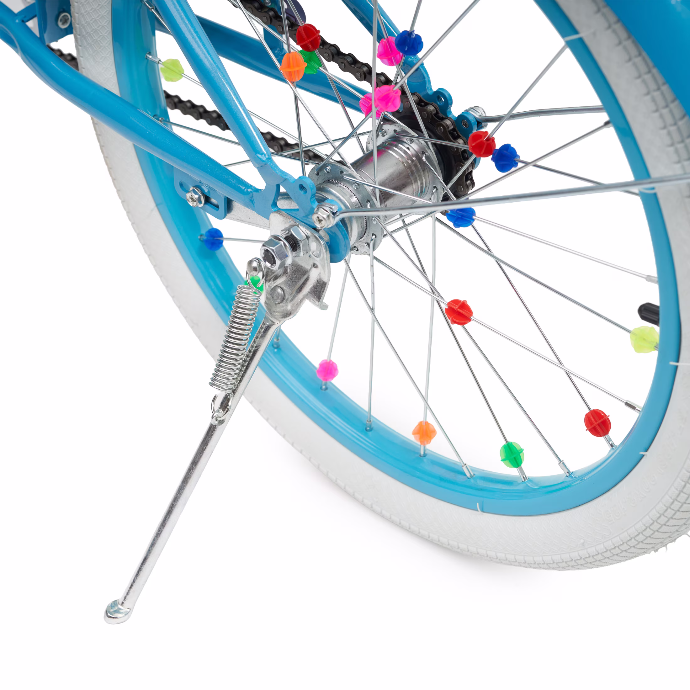 Justice Coastline Classics 20” Blue Glitter Cruiser Kids’ Bike with Spoke Charms & Bike Pouch - Image 3