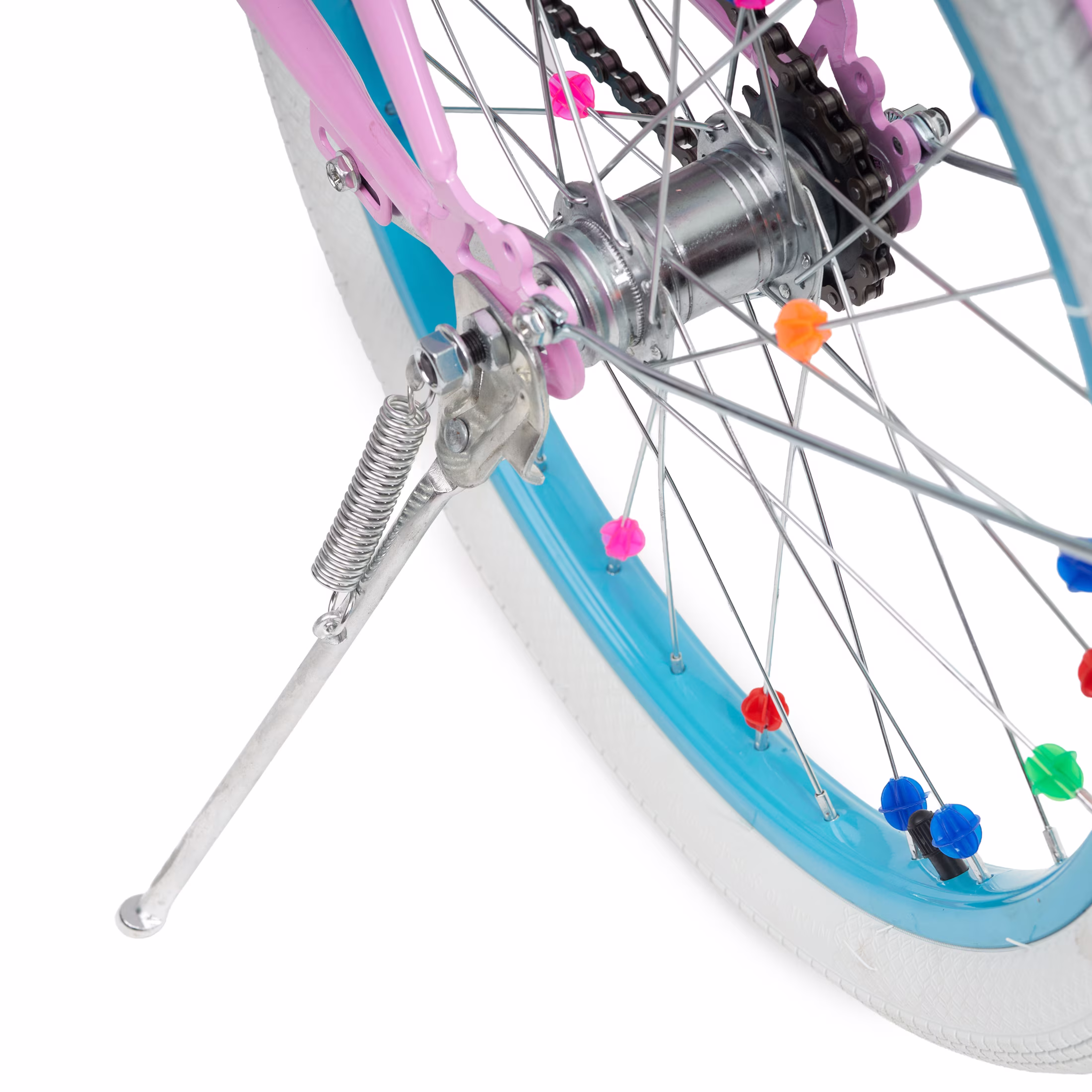 Justice Coastline Classics 20” Pink Cruiser Kids’ Bike with Spoke Charms & Bike Pouch - Image 2