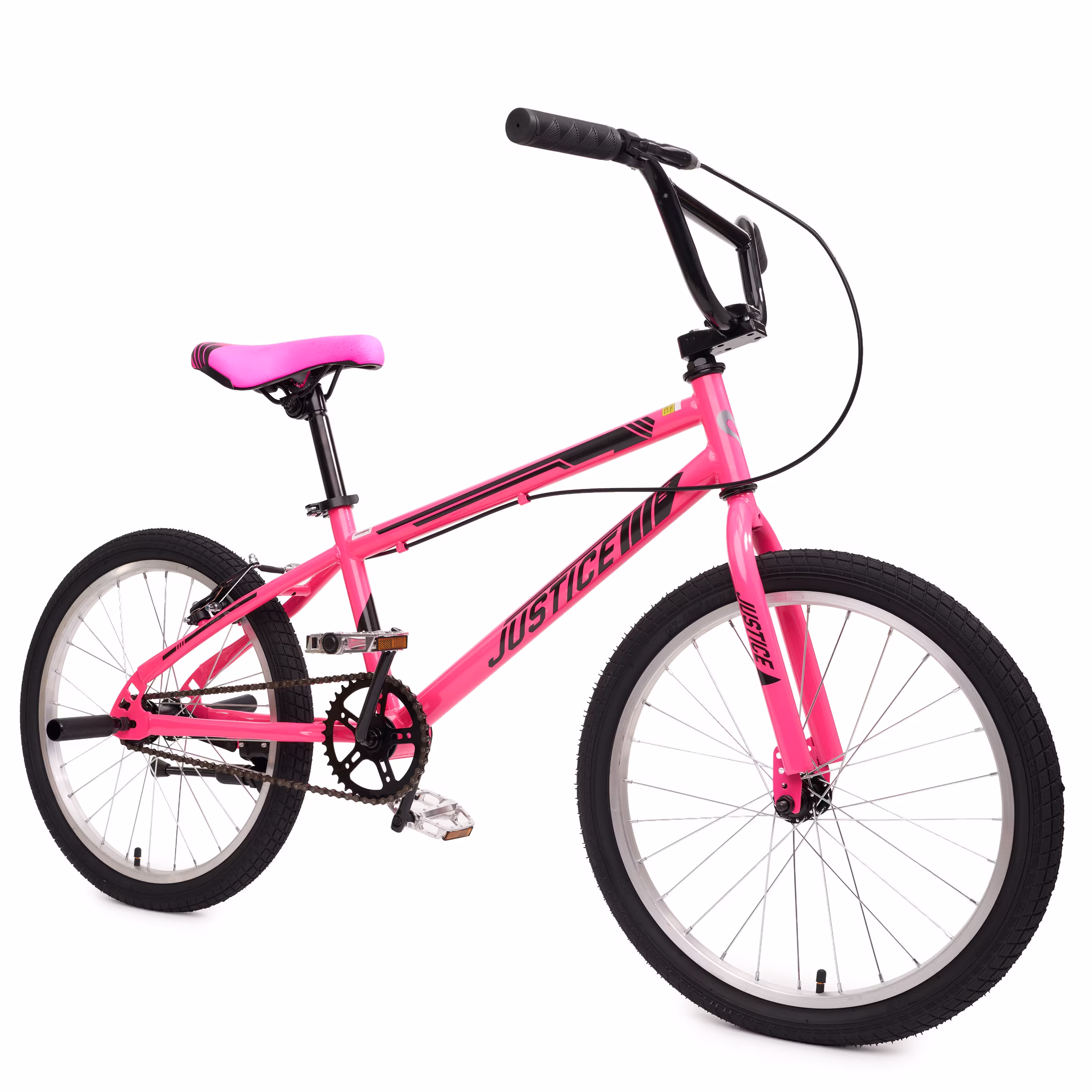 Justice Meta Hyper Shine 20” Deluxe BMX Kids’ Bike with License Plate, Light-Up Rim & Iridescent Pedals - Image 5