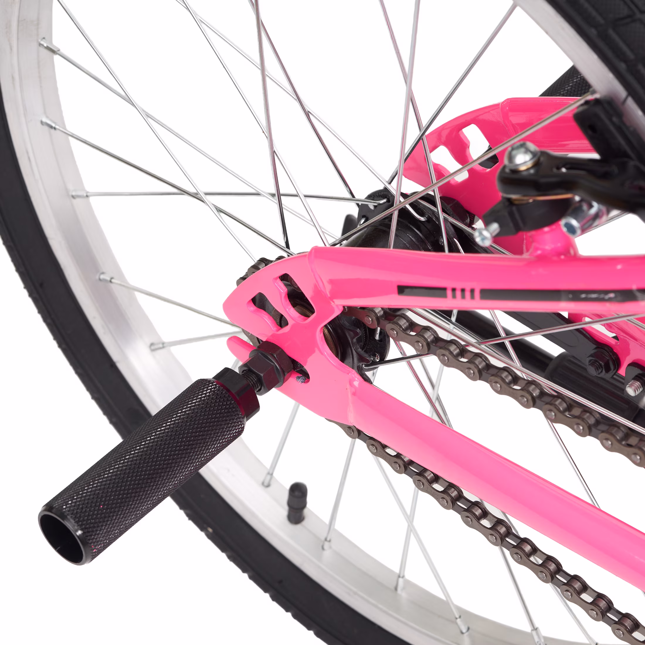 Justice Meta Hyper Shine 20” Deluxe BMX Kids’ Bike with License Plate, Light-Up Rim & Iridescent Pedals - Image 4