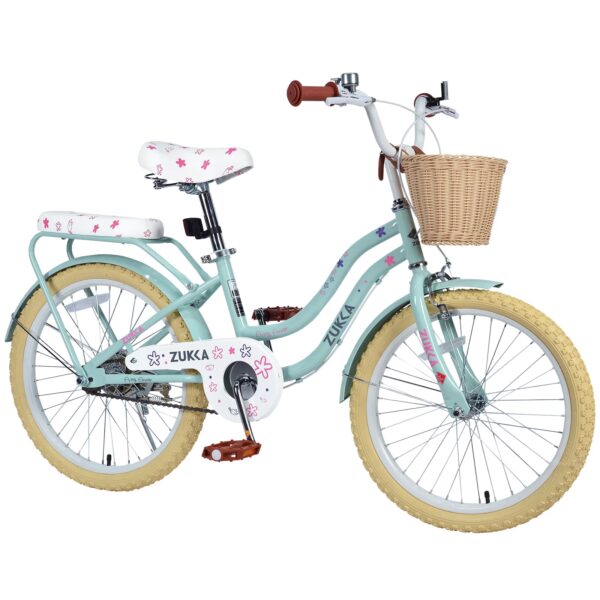 Juuar 20" Kids Bike with Basket, Single Speed Children Bicycle, Cute Girls Bike Birthday Gifts for 7+ Years Old, Green