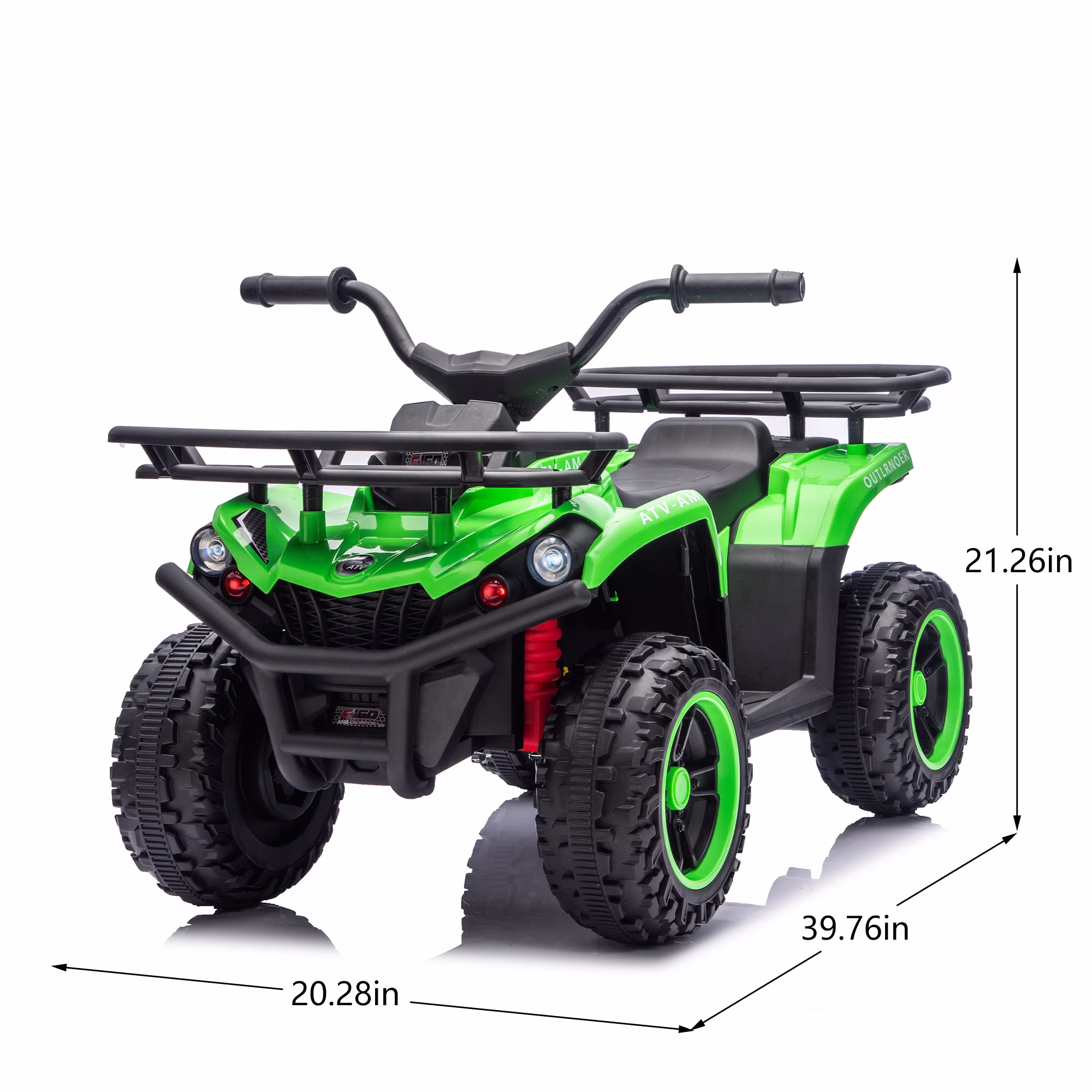 Juuar 24V Ride on Car for Kids Boys Girls Age 3+, 4WD Electric Car with Lights, Music & Bluetooth, Up to 3.11 MPH, 2 x 80W Powered Fun ATV Toys Gifts for Birthday Christmas, Green - Image 2