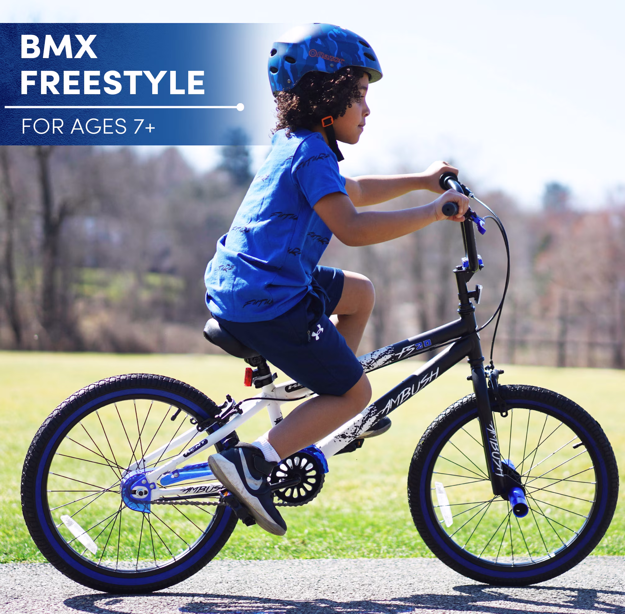 Kent Bicycles Ambush Boys' 20" BMX Kid Bike, Blue - Image 5