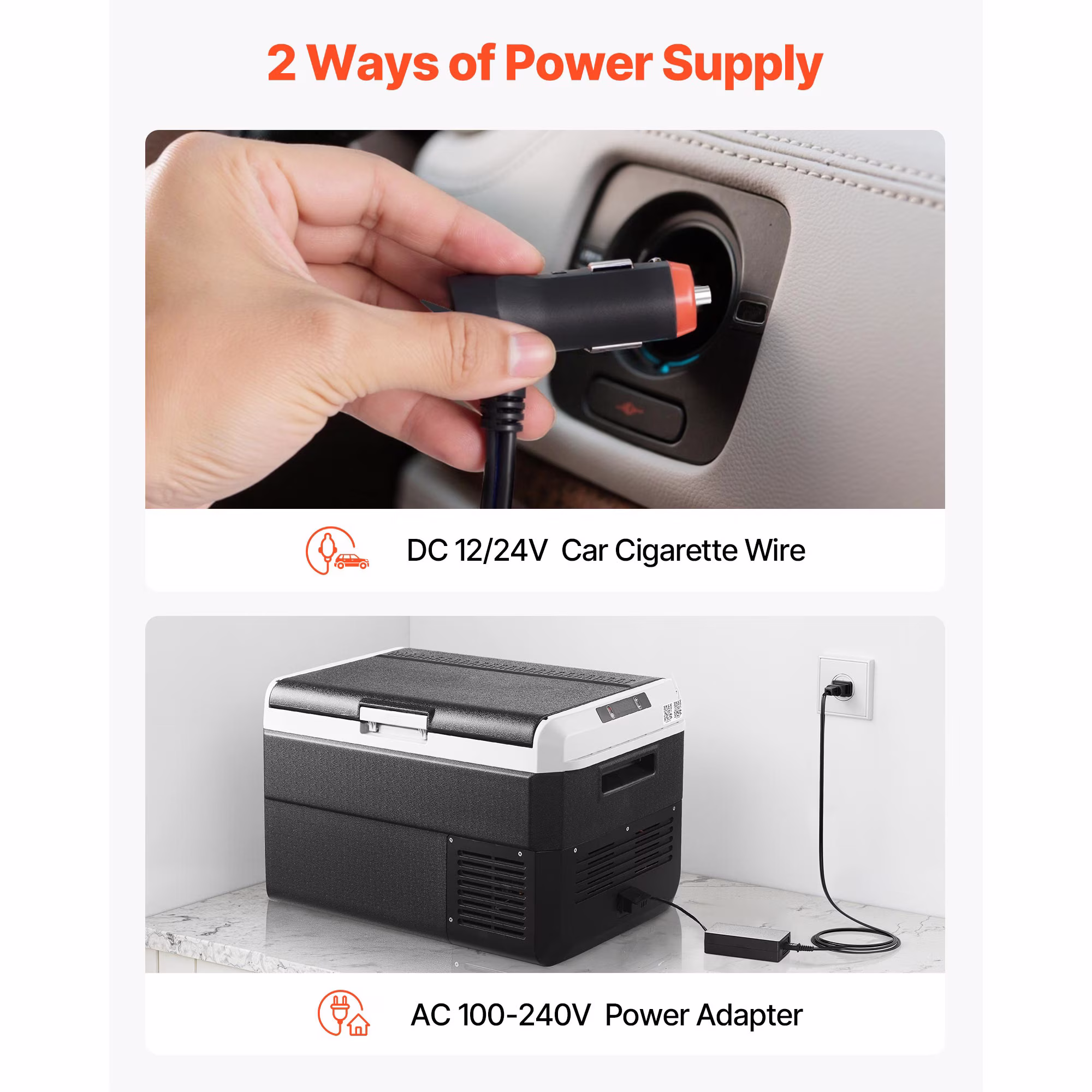 KFFKFF 12 Volt Car Refrigerator, 42.3QT/40L Portable Fridge,Car Freezer Compressor Cooler -4℉~68℉,Freezer Fridge Cooler for RV,Camping - Image 2