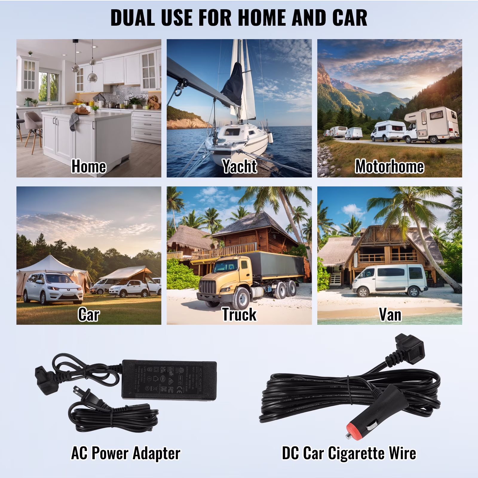 KFFKFF 12V Car Refrigerator, 52.8 QT Portable Fridge Freezer, 12/24V DC 110~240V AC -4℉ to 68℉ for RV Camping, Travel, Truck, Home - Image 5