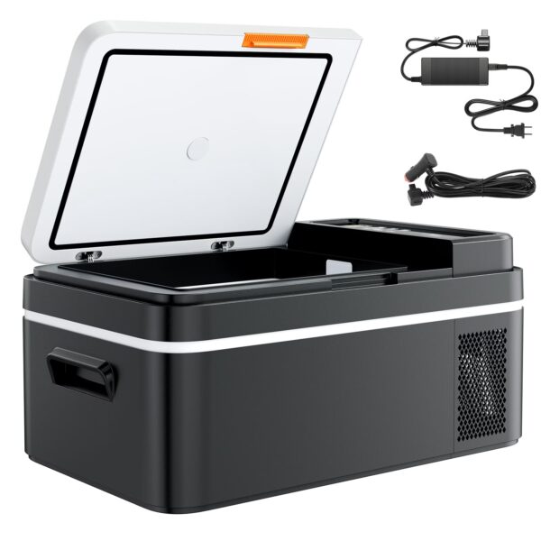 KFFKFF Portable Car Refrigerator, 21 QT Compressor Electric Cooler DC 12/24V AC100-240V, -4°F to 68°F with APP Control, Vehicle Freezer for RV, Campsite, Travel
