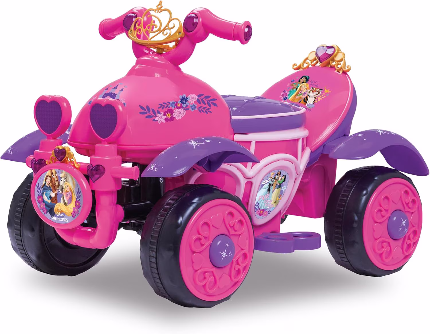 Kid Trax 6V Disney Princess Toddler Car, Outdoor Toys - Electric Car for Kids, Disney Cars Toys, Kids' Electric Vehicles, Ride on Toy, Max Speed 1.5mph, 18-36 months, Max weight of 44Lbs, Hot Pink