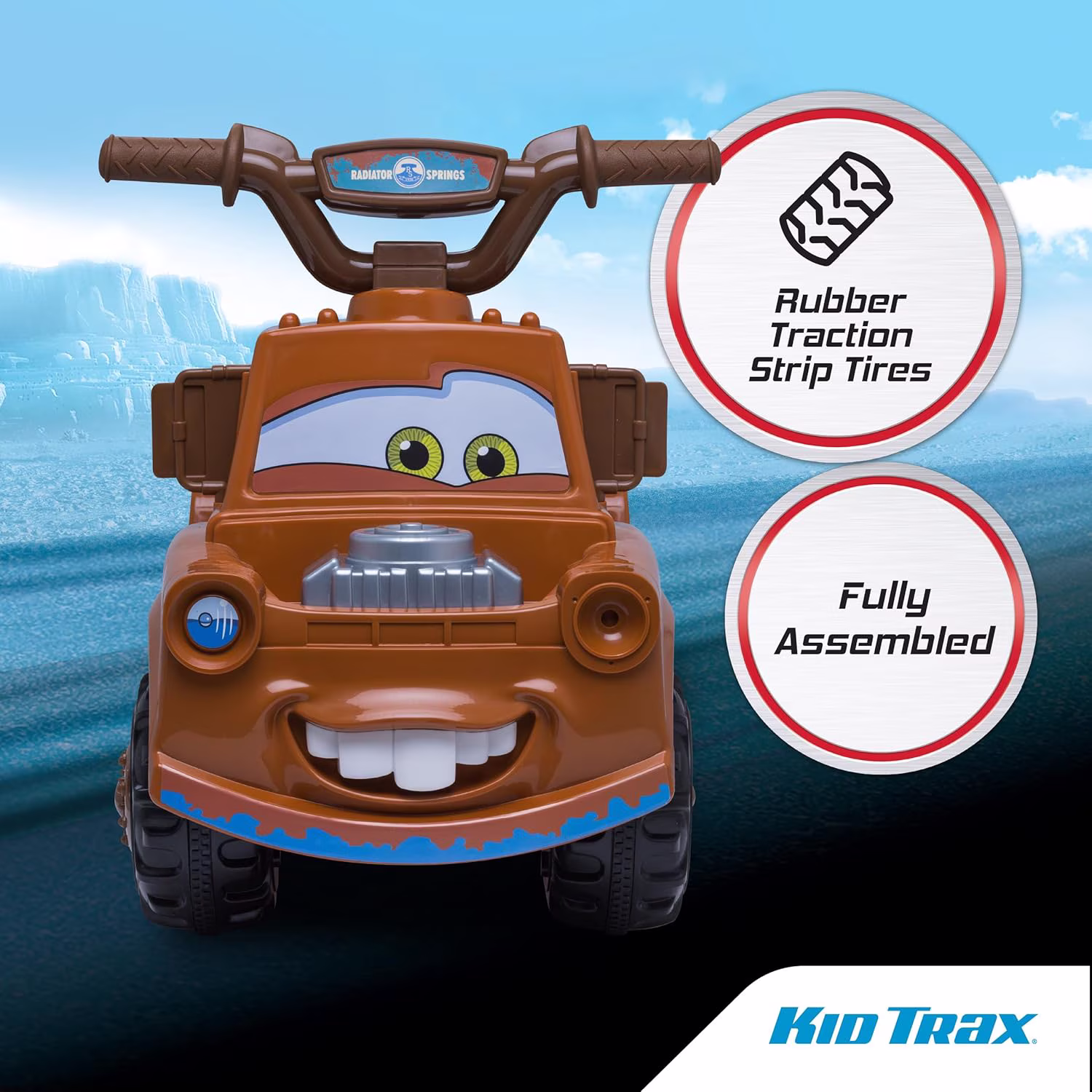 Kid Trax Toddler Disney Cars 3 Tow-Mater Electric Quad Ride-On, Kids 1.5-3 Years Old, 6 Volt Battery and Charger Included, Max Weight 44 lbs, Tow-Mater brown - Image 4