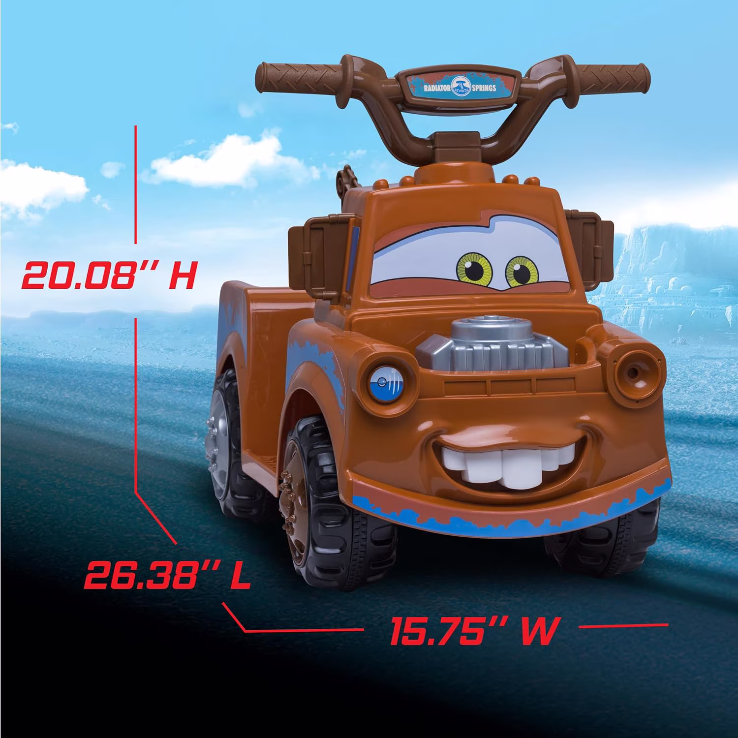 Kid Trax Toddler Disney Cars 3 Tow-Mater Electric Quad Ride-On, Kids 1.5-3 Years Old, 6 Volt Battery and Charger Included, Max Weight 44 lbs, Tow-Mater brown - Image 5