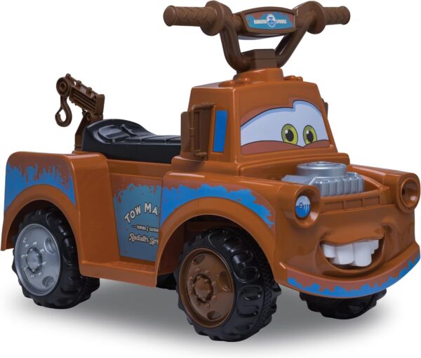 Kid Trax Toddler Disney Cars 3 Tow-Mater Electric Quad Ride-On, Kids 1.5-3 Years Old, 6 Volt Battery and Charger Included, Max Weight 44 lbs, Tow-Mater brown