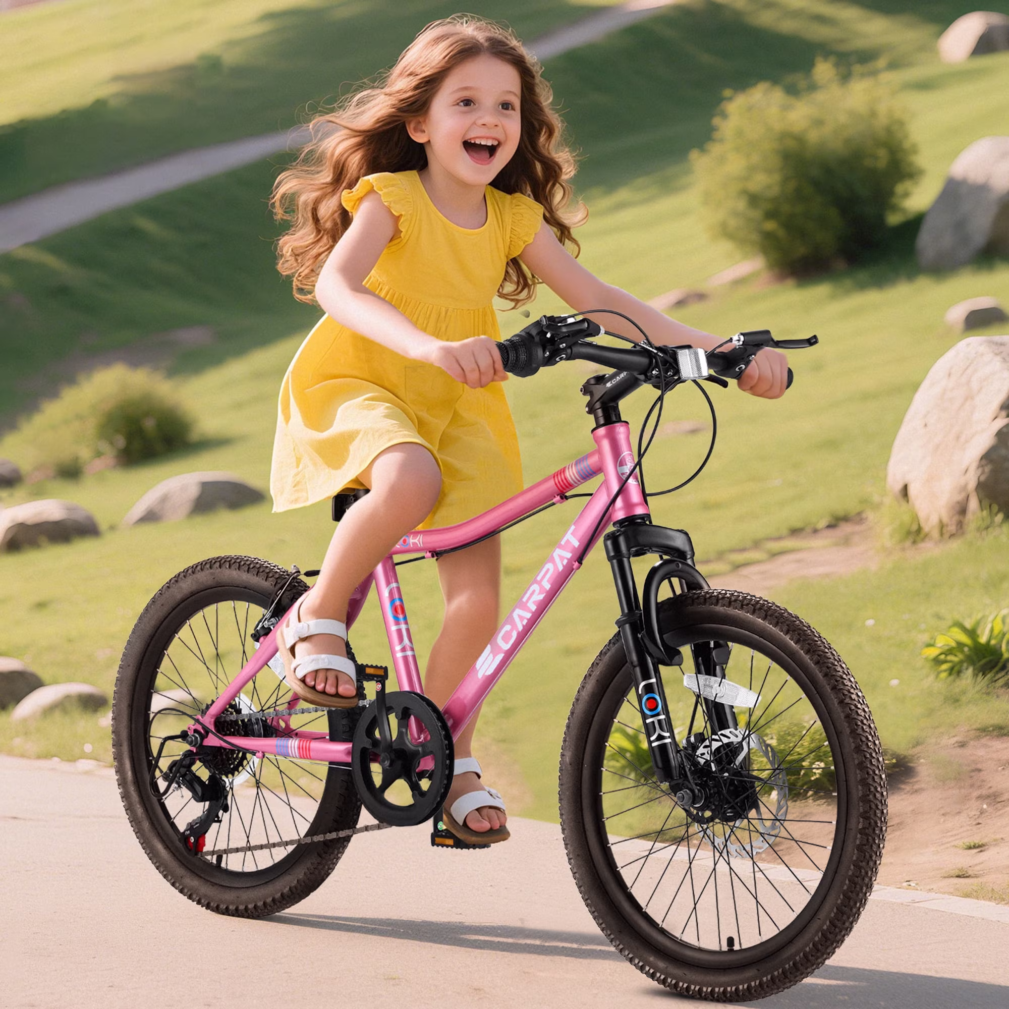 Kids' Bicycles 20 Inch Mountain Bike For Boys Girls Ages 5-10, 7 Speed Mtb Summer Travel Birthday Gifts Children Bicycles - Image 4