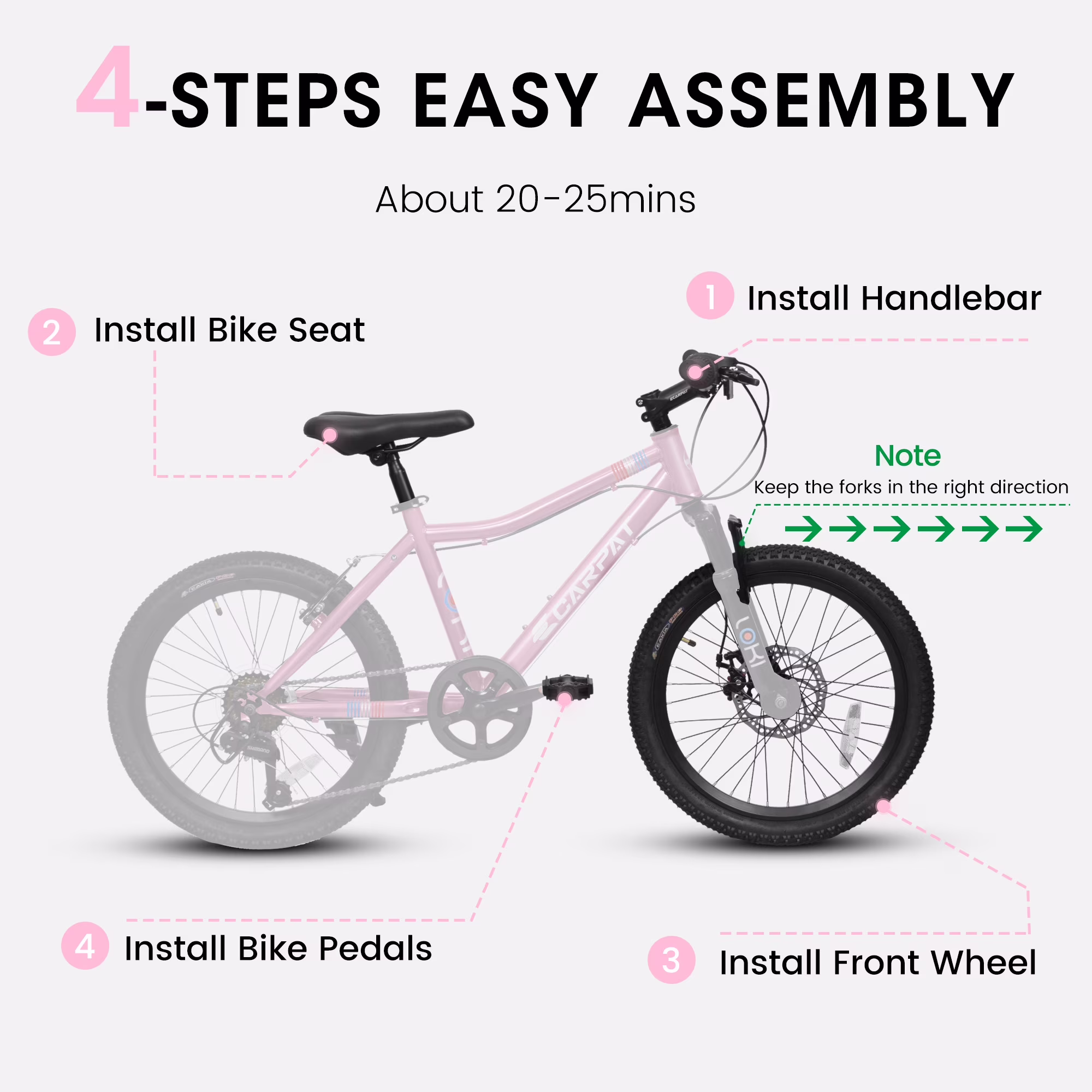 Kids' Bicycles 20 Inch Mountain Bike For Boys Girls Ages 5-10, 7 Speed Mtb Summer Travel Birthday Gifts Children Bicycles - Image 2