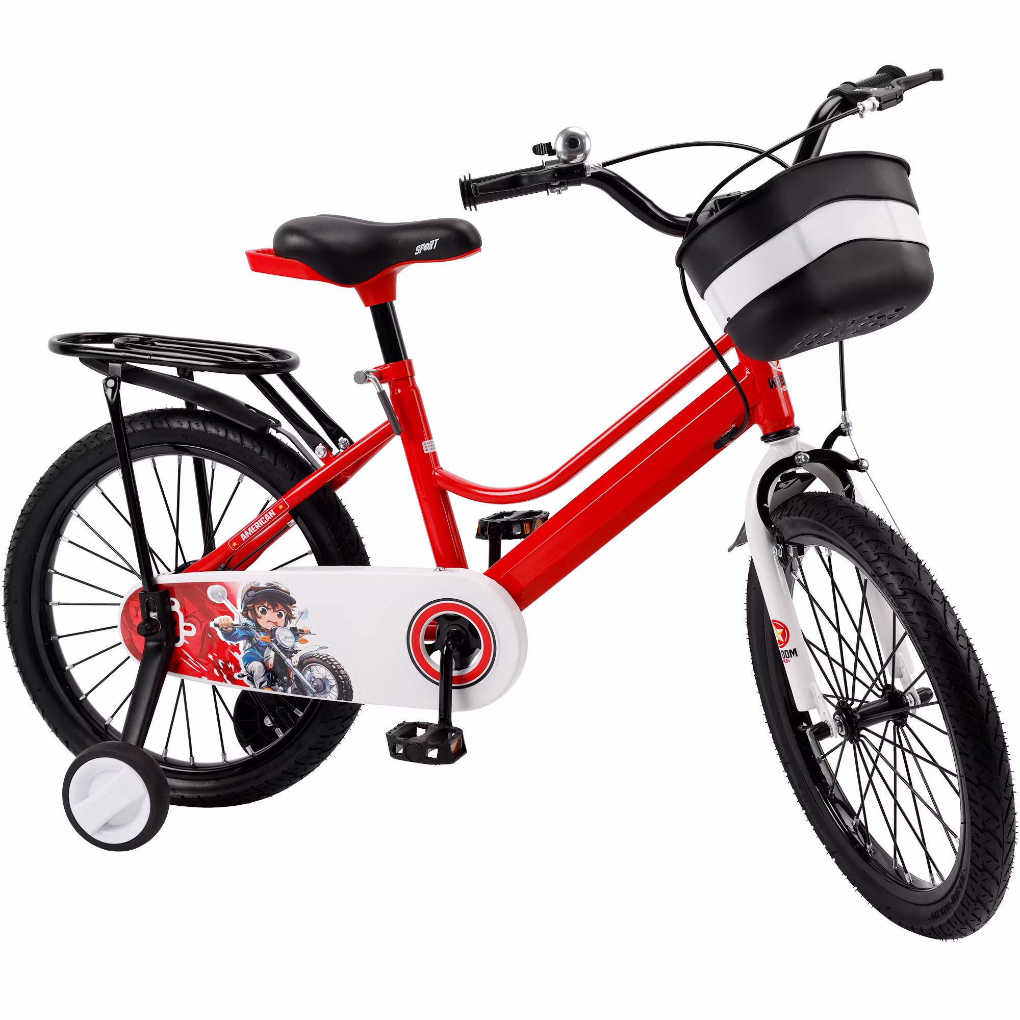 Kids Bike for Boys and Girls 16 18 inch Bicycle with Basket, Training Wheels, Ajustable Handlebars and Seat, Blue - Image 5