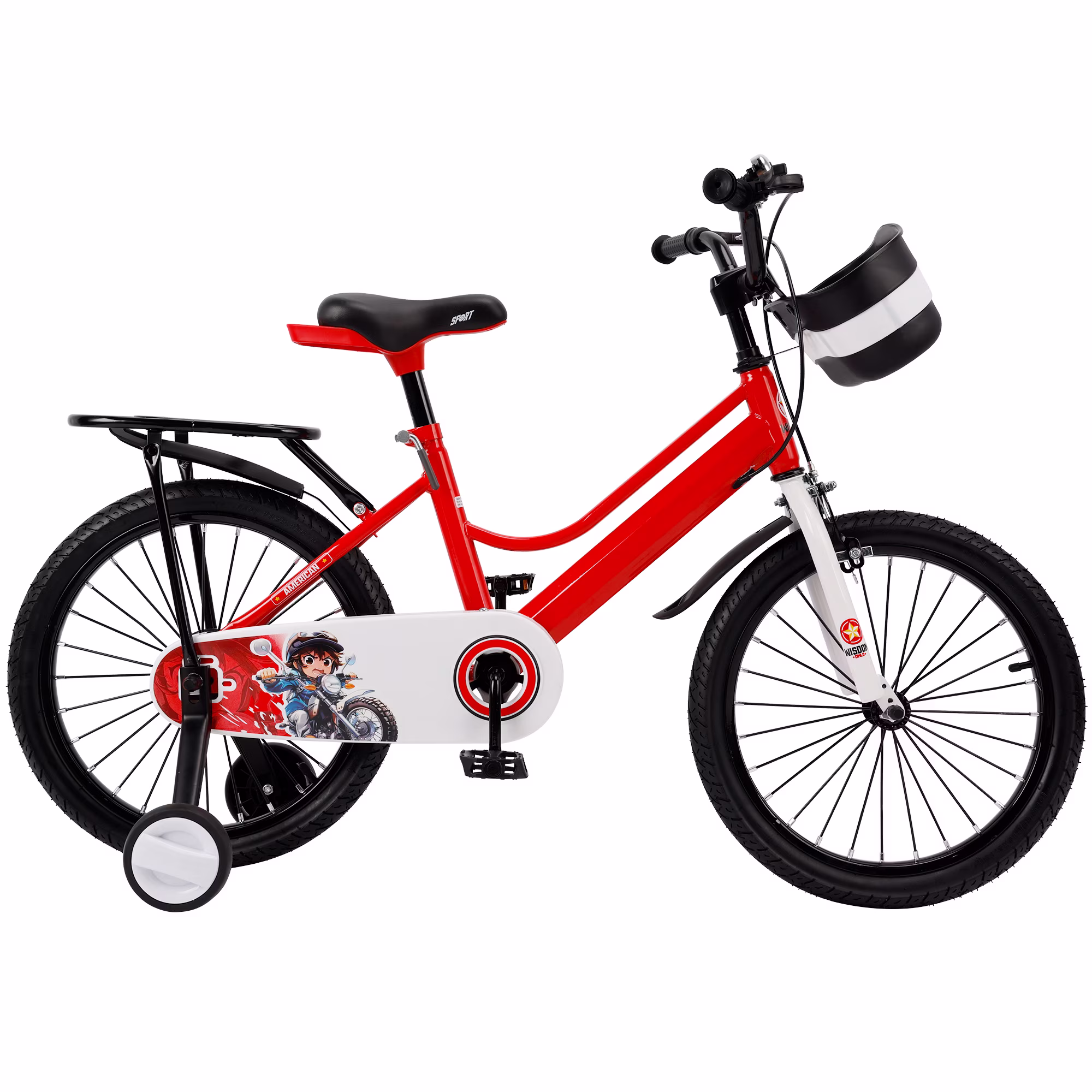 Kids Bike for Boys and Girls 16 18 inch Bicycle with Basket, Training Wheels, Ajustable Handlebars and Seat, Blue - Image 2