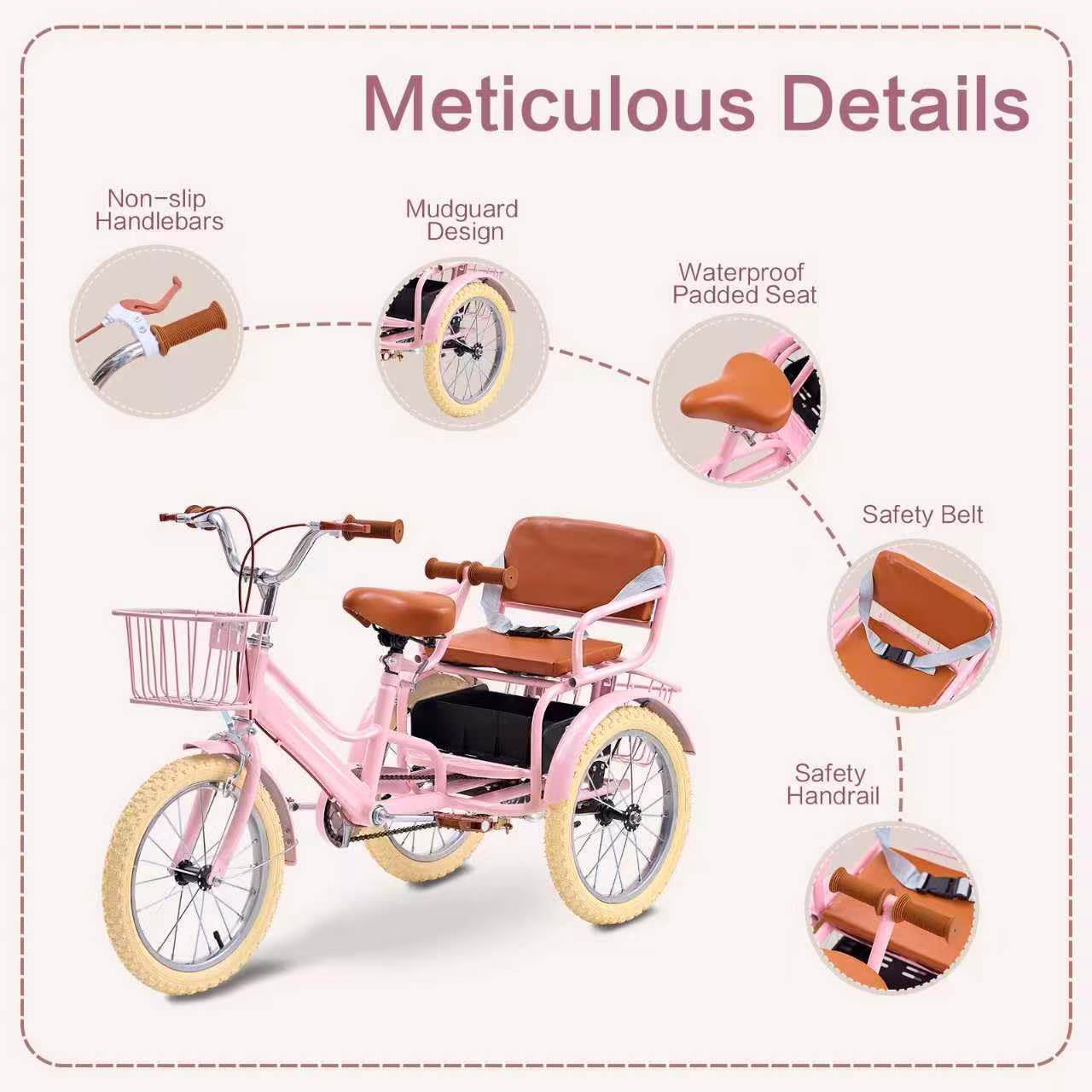 Kids Bike for Girls, Akaber Tricycle for Kids Age 4 - Image 2