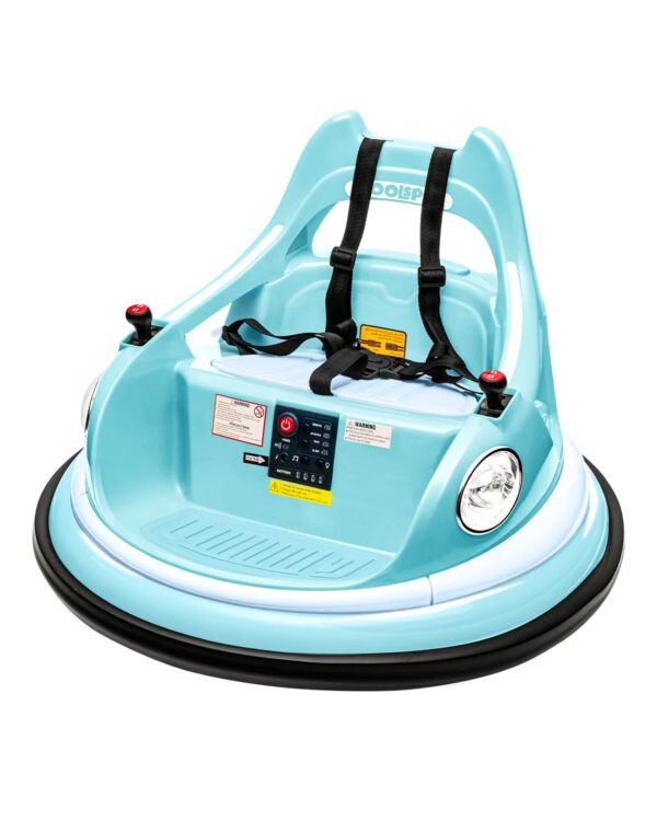 Kids Bumper Car with Remote Control, 12V Kids Electric Bumper Car with 360 Degree Spin, Led Lights, Music, Bluetooth, Toddlers Ride on Car Toy Gifts for 3-6 Years Old, Blue