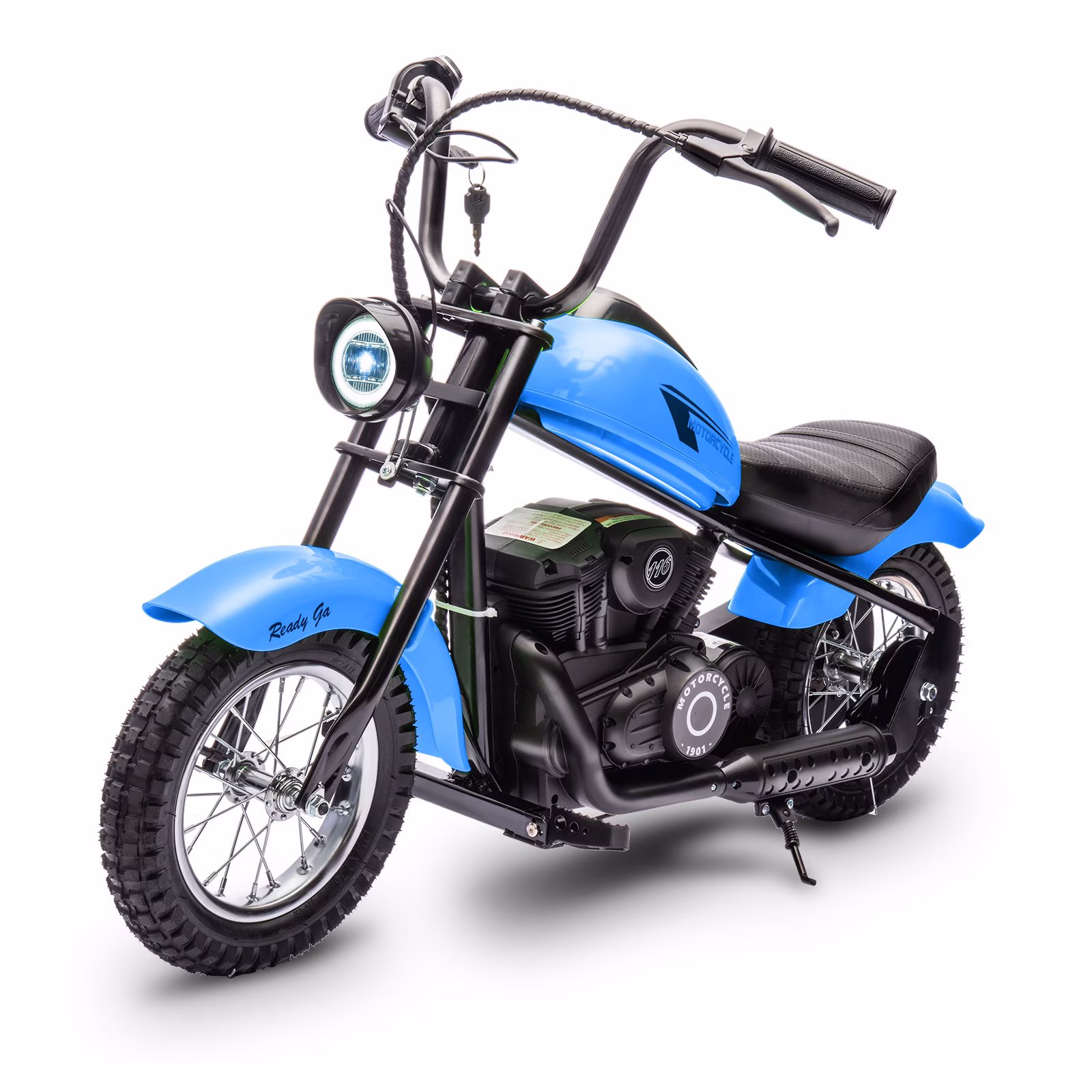 Kids Electric Dirt Bike 24V 250W – 2-Speed Off-Road Motorcycle, Up to 14MPH, 60 min Ride, LED Lights, Leather Seat, Rear Brake, Ride-On Toy for Boys & Girls Ages 6-12, Blue