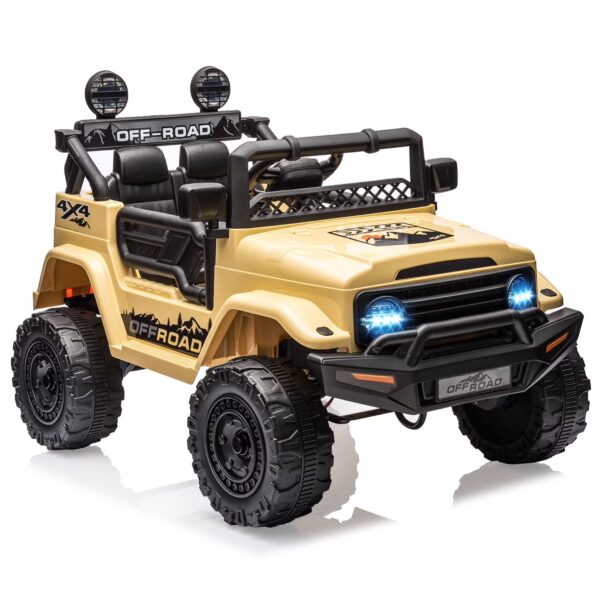 Kids Electric Ride-On Car, 24V 2-Seater Off-Road Vehicle with Parent Remote Control, LED Lights, Music, Sturdy Frame, Easy-to-Use Controls, Ages 3