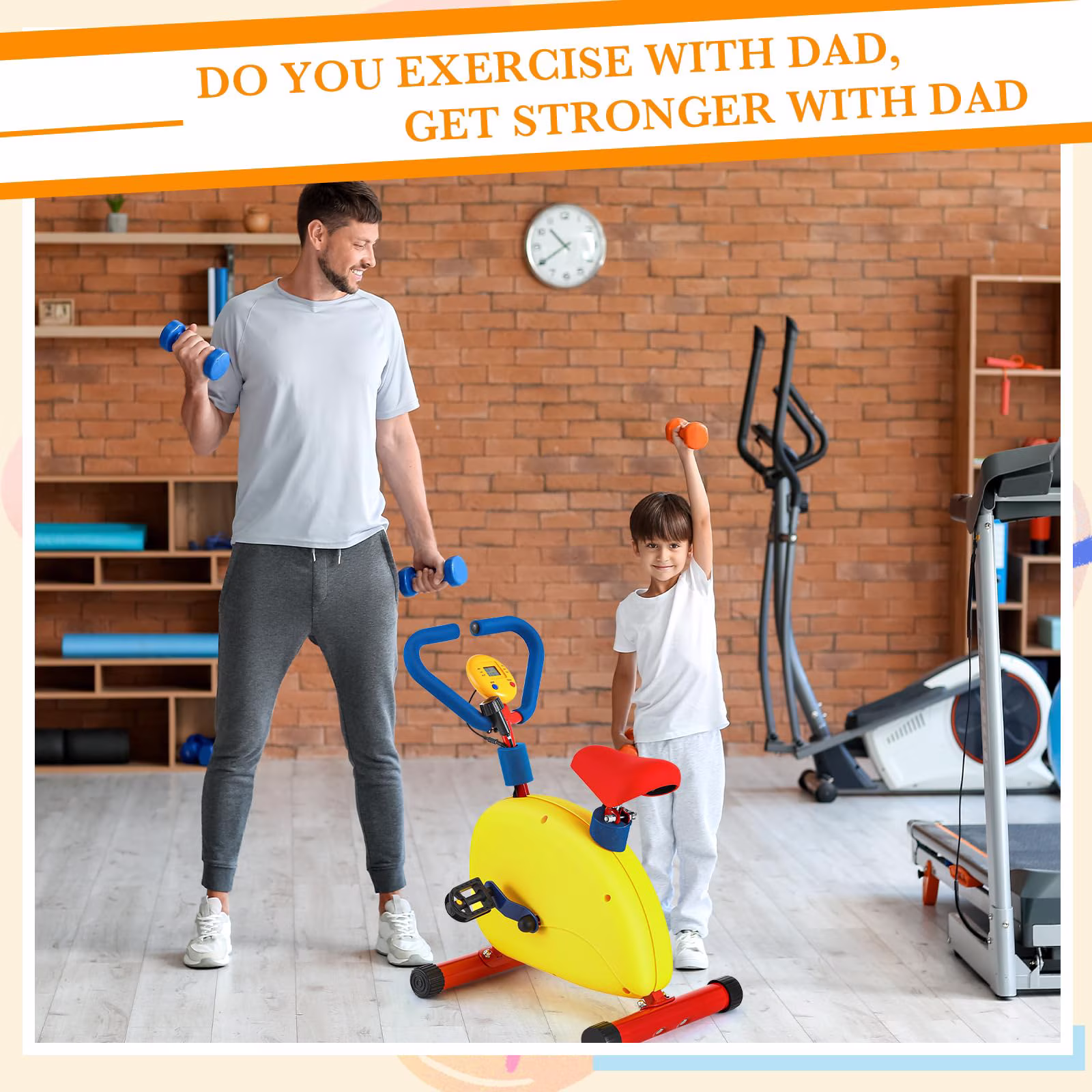 Kids Fitness Exercise Bike Equipment, Childrens Exercise Bike with Adjustable Seat, Kids Stationary Bike Workout Equipment, Gift for Boys Girls - Image 2
