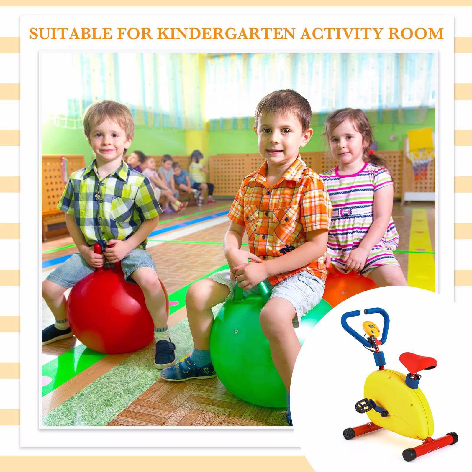Kids Fitness Exercise Bike Equipment, Childrens Exercise Bike with Adjustable Seat, Kids Stationary Bike Workout Equipment, Gift for Boys Girls - Image 3