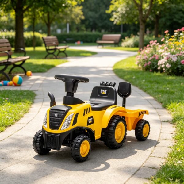 Kids No-Power Ride-On Tractor: Construction Toy with Shovel & Trailer for 18-36 Months Toddlers