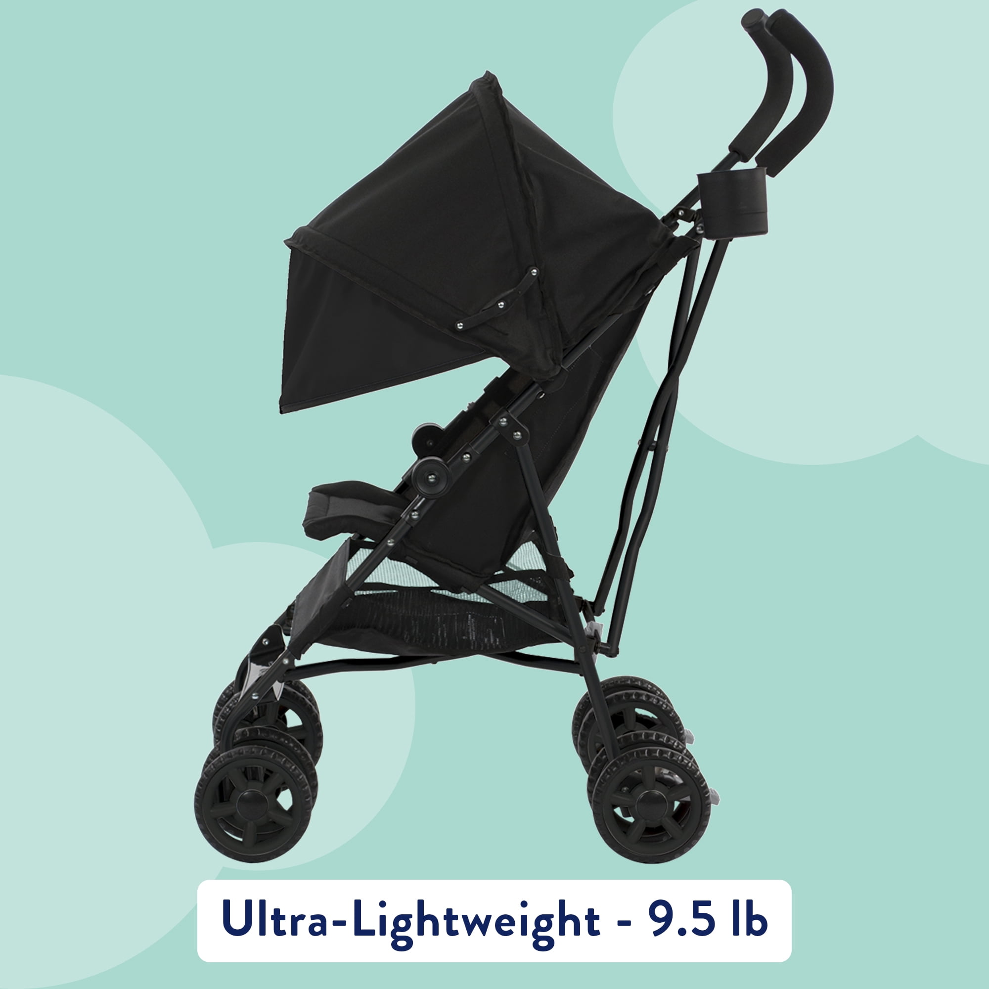 Kolcraft Cloud Umbrella Unisex 9.5 lb. Stroller, Black for Child/Toddler - Image 3