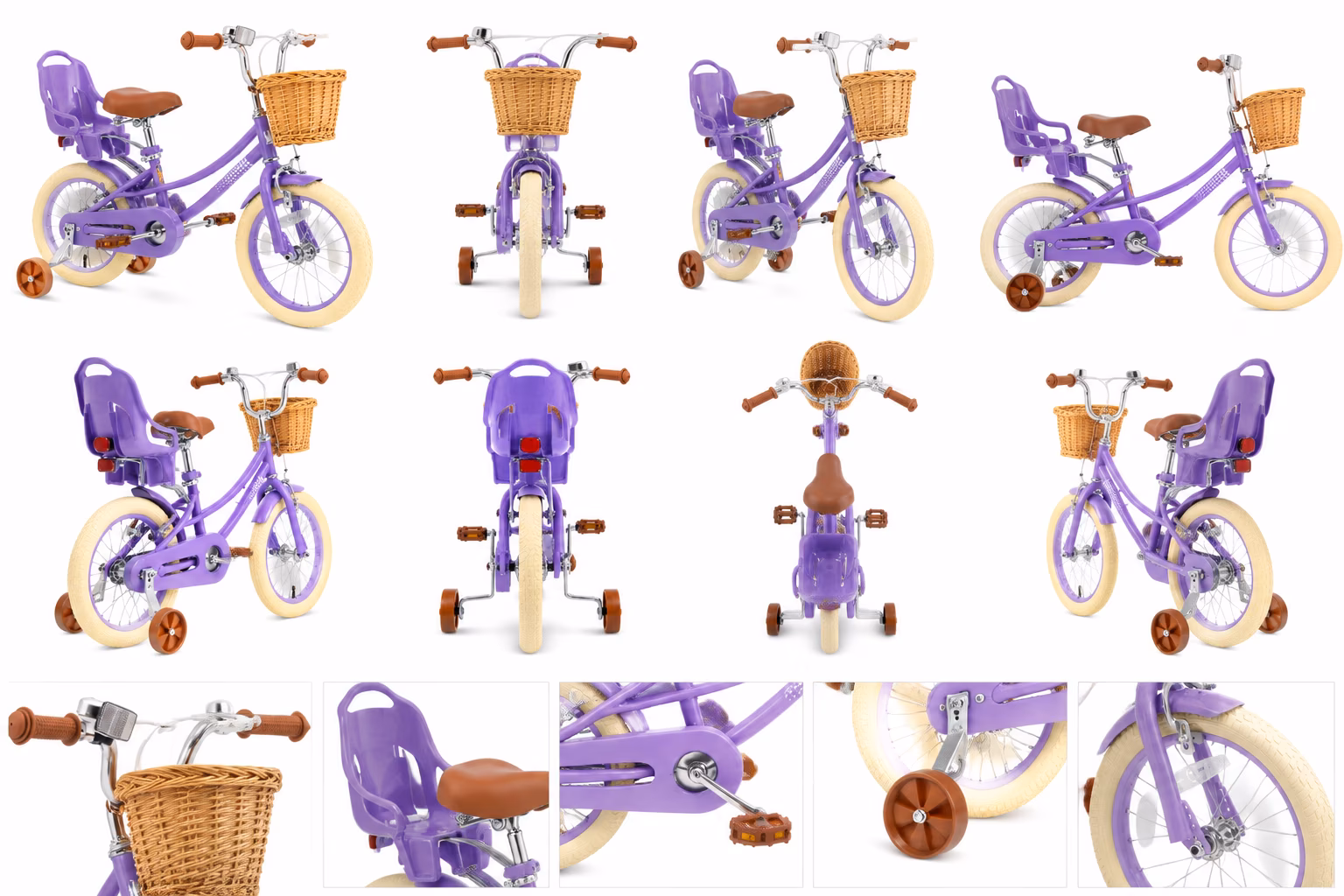 KORIMEFA Girls Bike for 8-12 Years Old Toddlers Kids, 20 Inch Kids Bike with Training Wheels, Basket and Doll Seat, Toddler Girls Bicycles, Adjustable Seat Height - Image 4