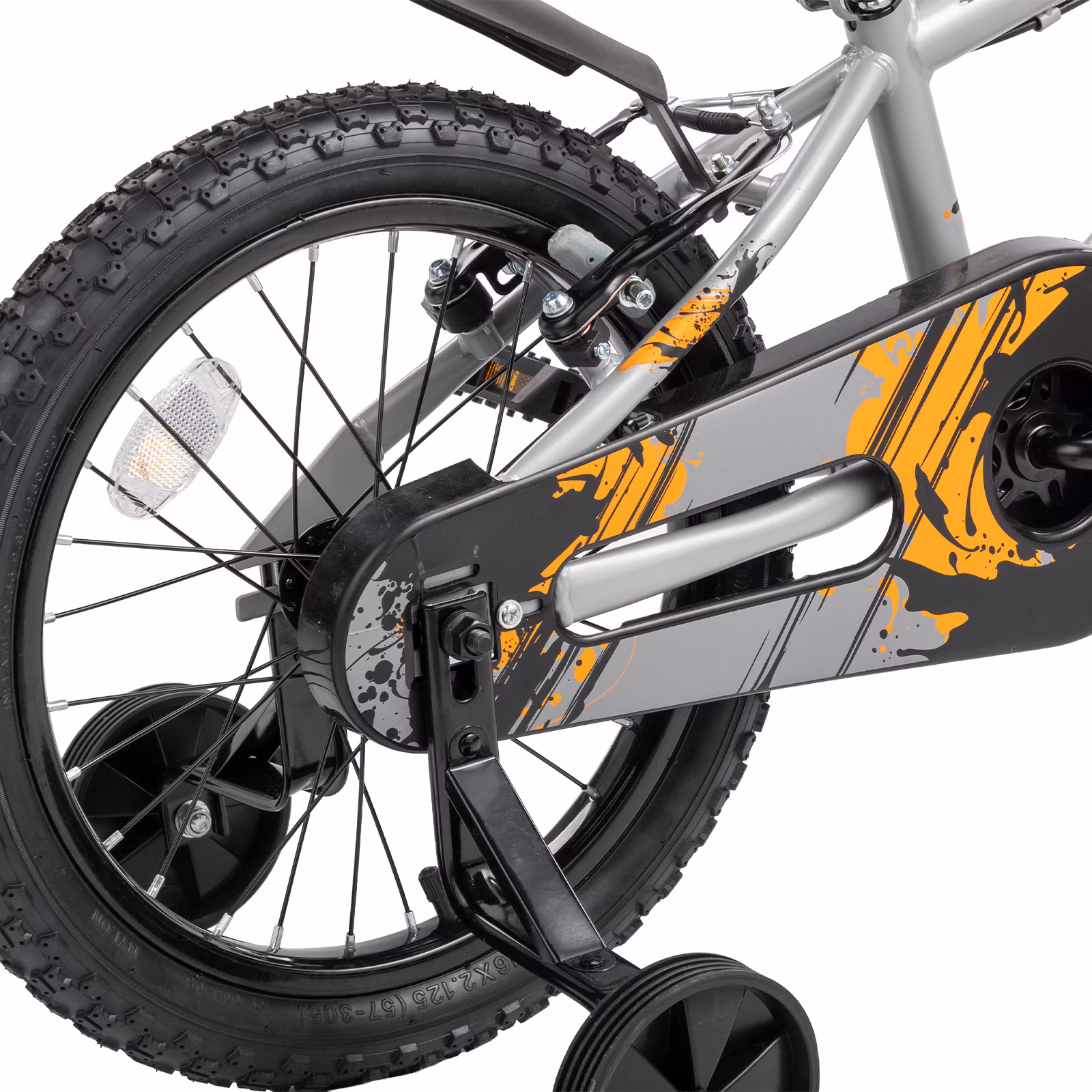 Ktaxon 16 Inch Kids Bike for Boys & Girls Age 4-7, Bicycle w/ Splatter Decals, Removable Training Wheels, Kickstand, Dual V-Brakes for 41"-53" Tall - Image 3