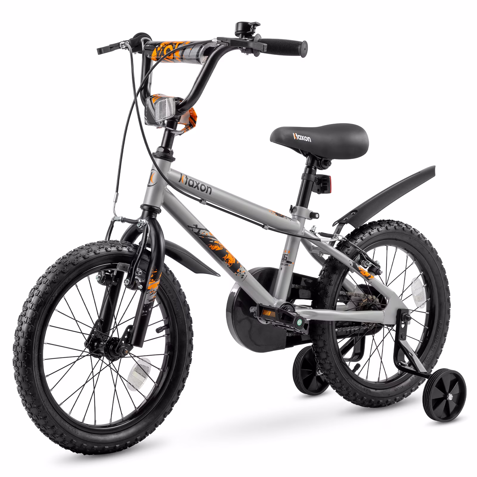 Ktaxon 16 Inch Kids Bike for Boys & Girls Age 4-7, Bicycle w/ Splatter Decals, Removable Training Wheels, Kickstand, Dual V-Brakes for 41"-53" Tall - Image 4