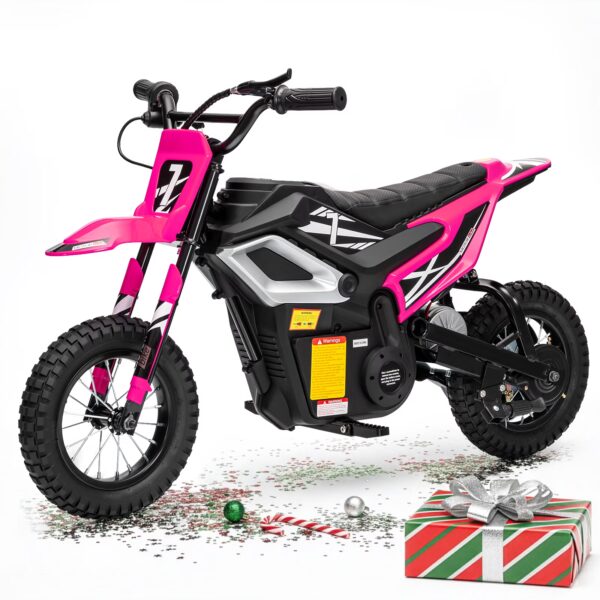 Ktaxon 24V 250W Dirt Bike, Electric Powered Motorcycle, up to 14 mph, Electric Ride on with Shock Absorption Suspension for 10+, Pink