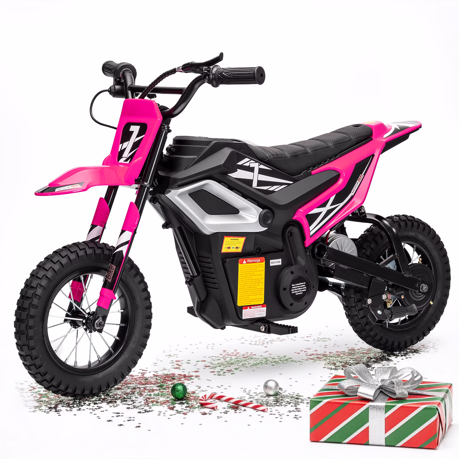 Ktaxon 24V 250W Dirt Bike, Electric Powered Motorcycle, up to 14 mph, Electric Ride on with Shock Absorption Suspension for 10+, Pink